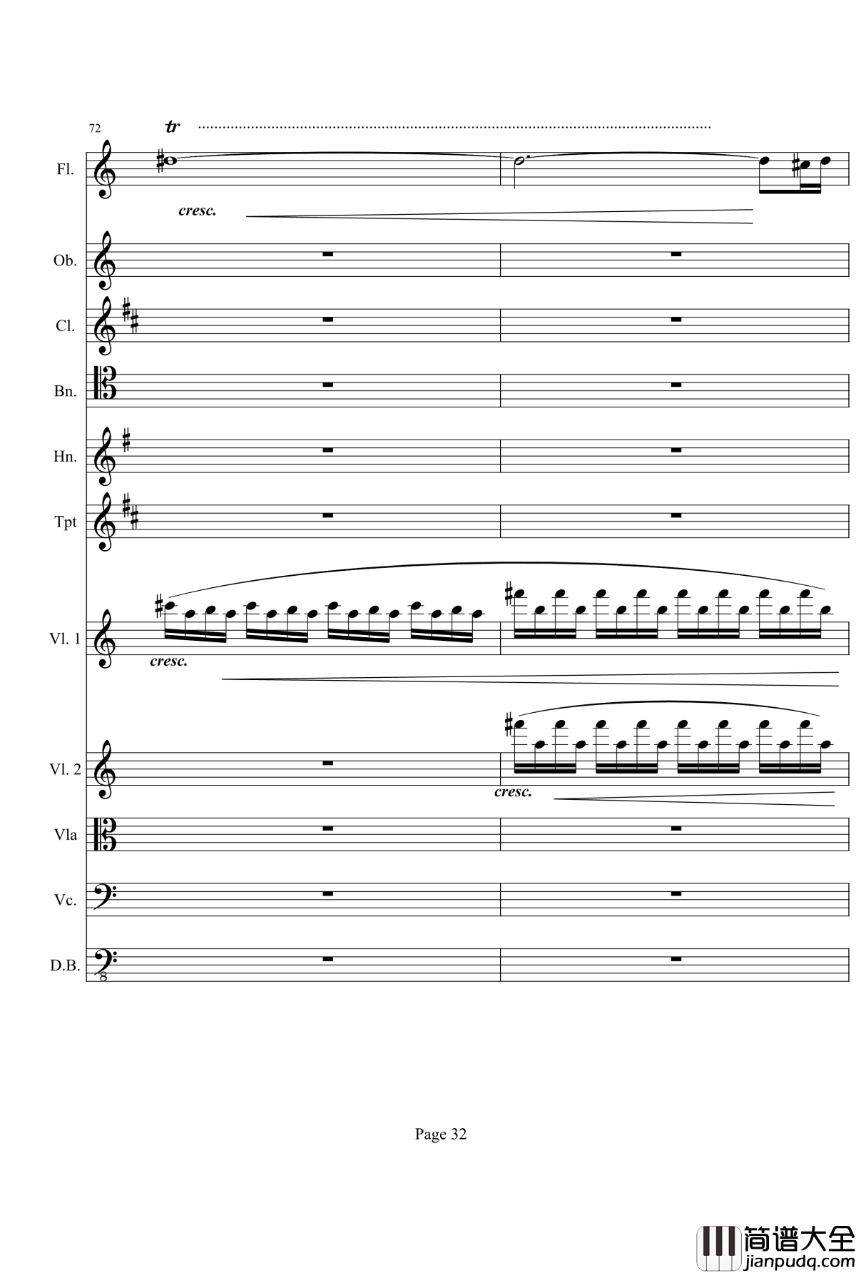 奏鸣曲之交响钢琴谱_第21首_Ⅰ_贝多芬_beethoven