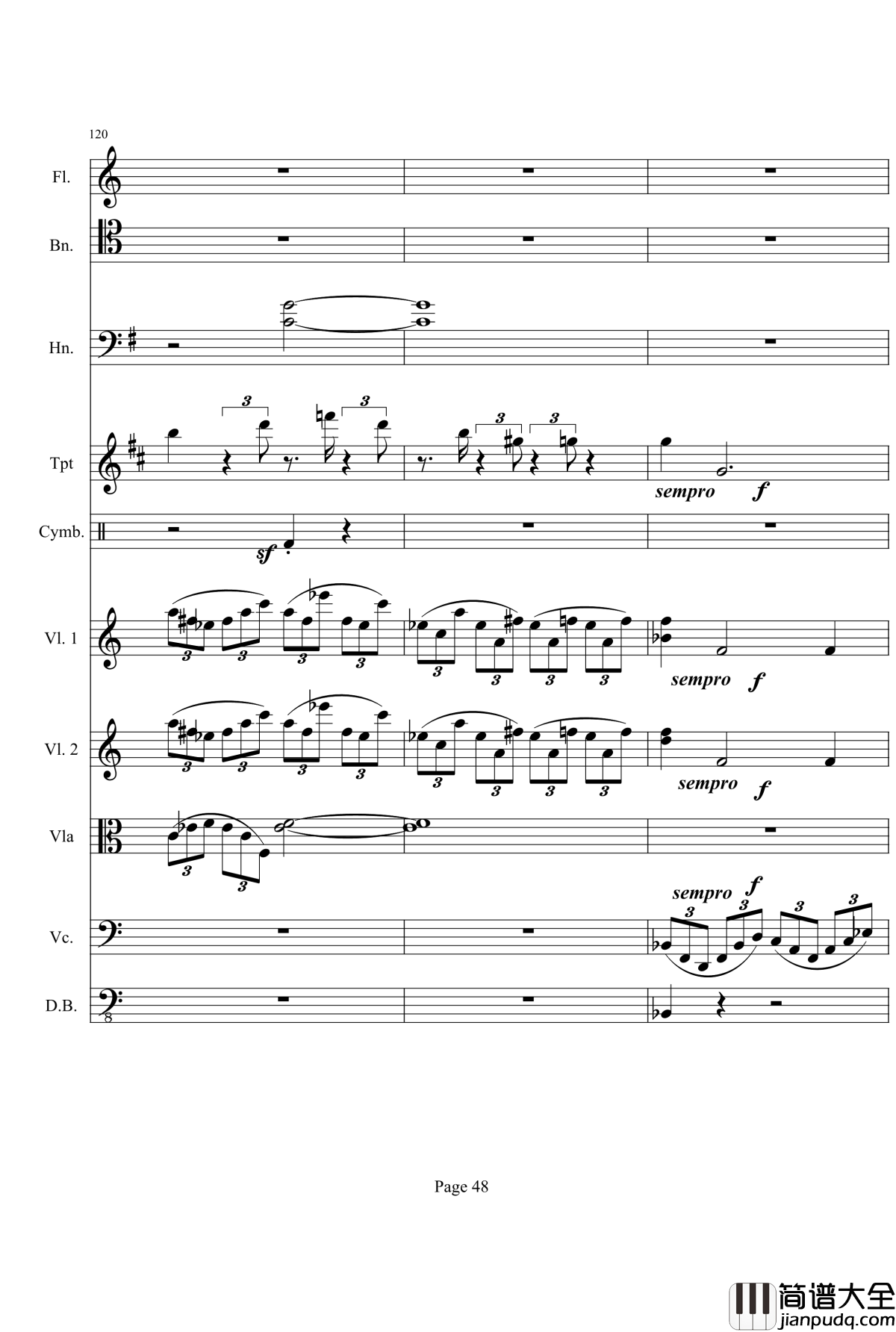 奏鸣曲之交响钢琴谱_第21首_Ⅰ_贝多芬_beethoven