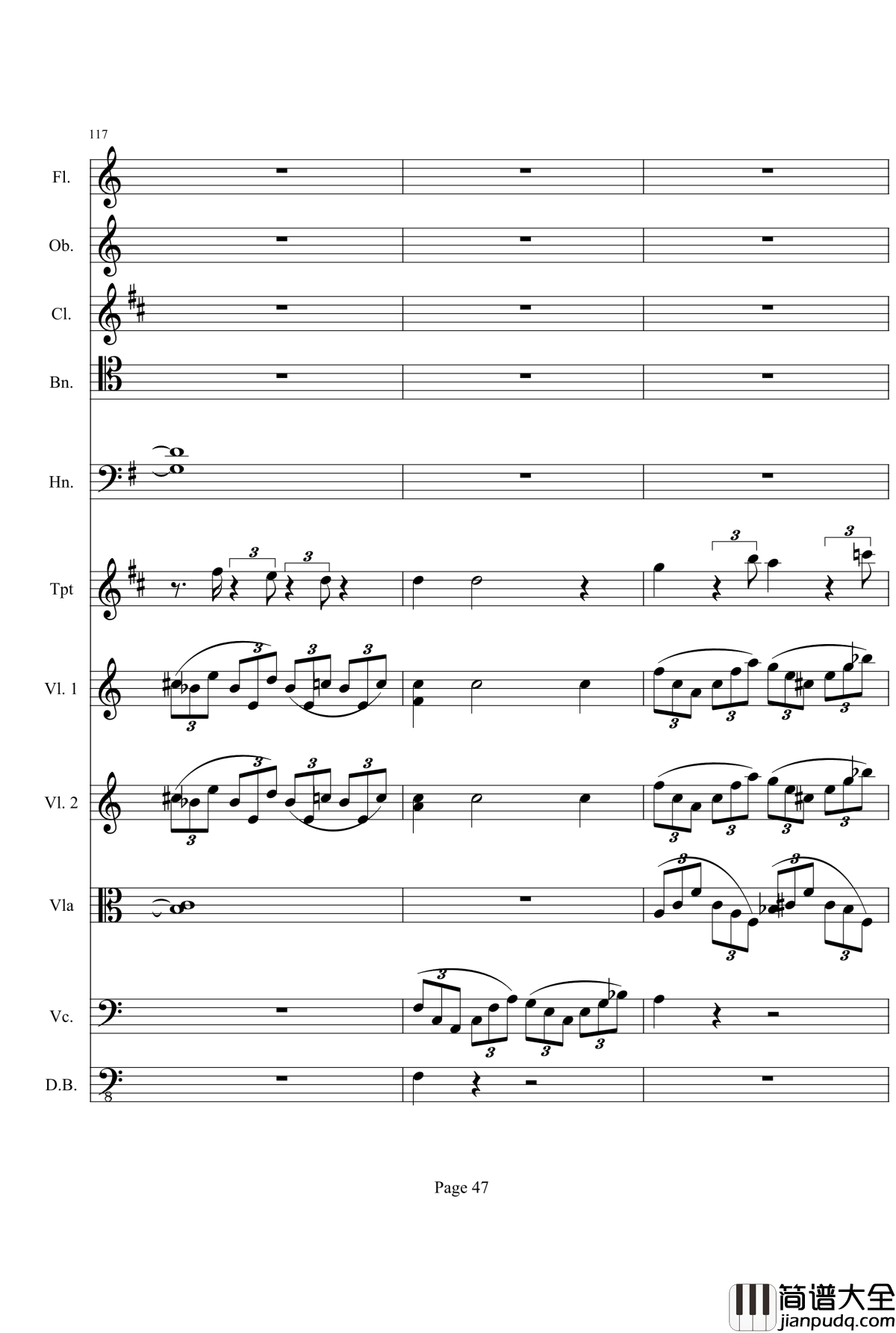 奏鸣曲之交响钢琴谱_第21首_Ⅰ_贝多芬_beethoven