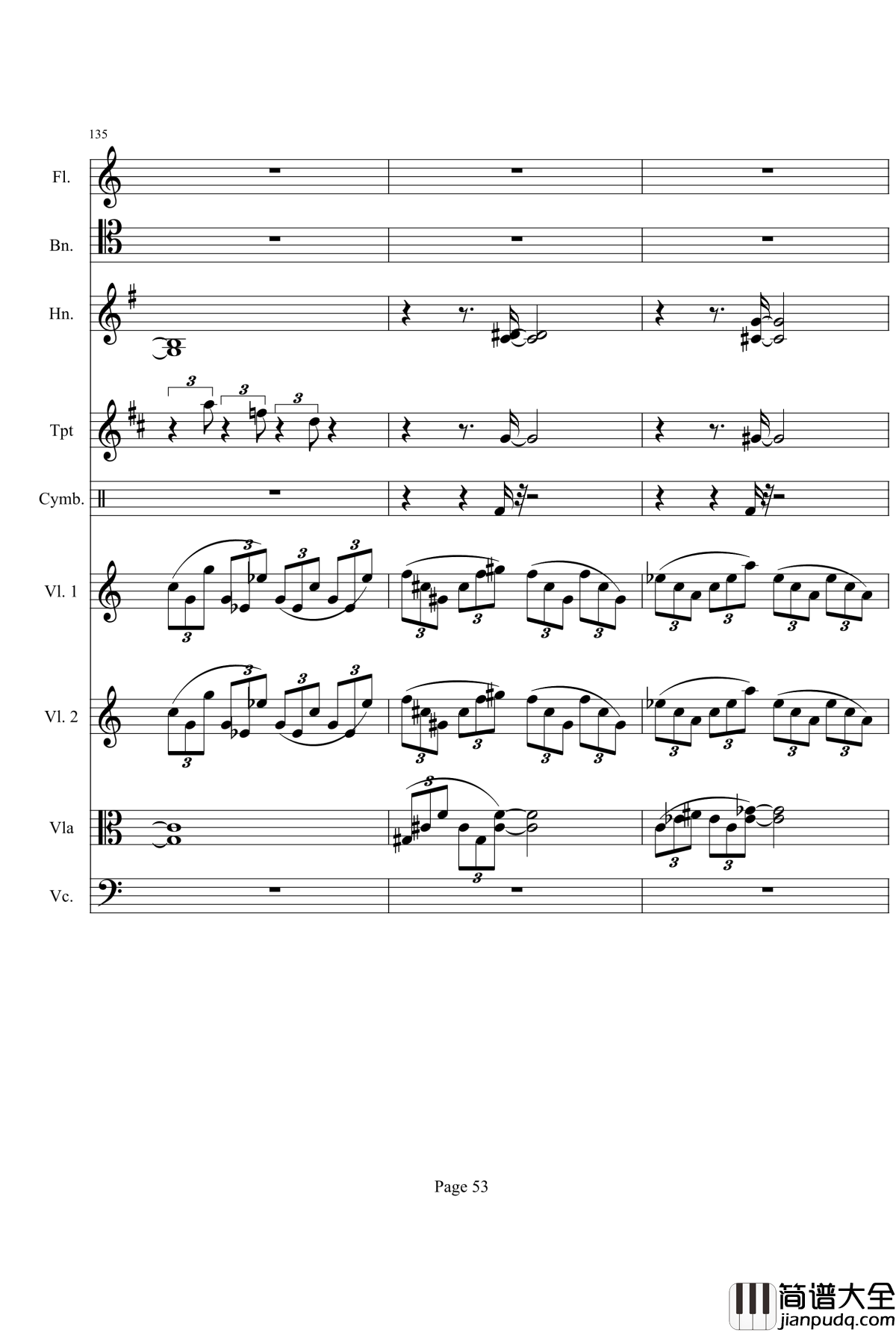 奏鸣曲之交响钢琴谱_第21首_Ⅰ_贝多芬_beethoven