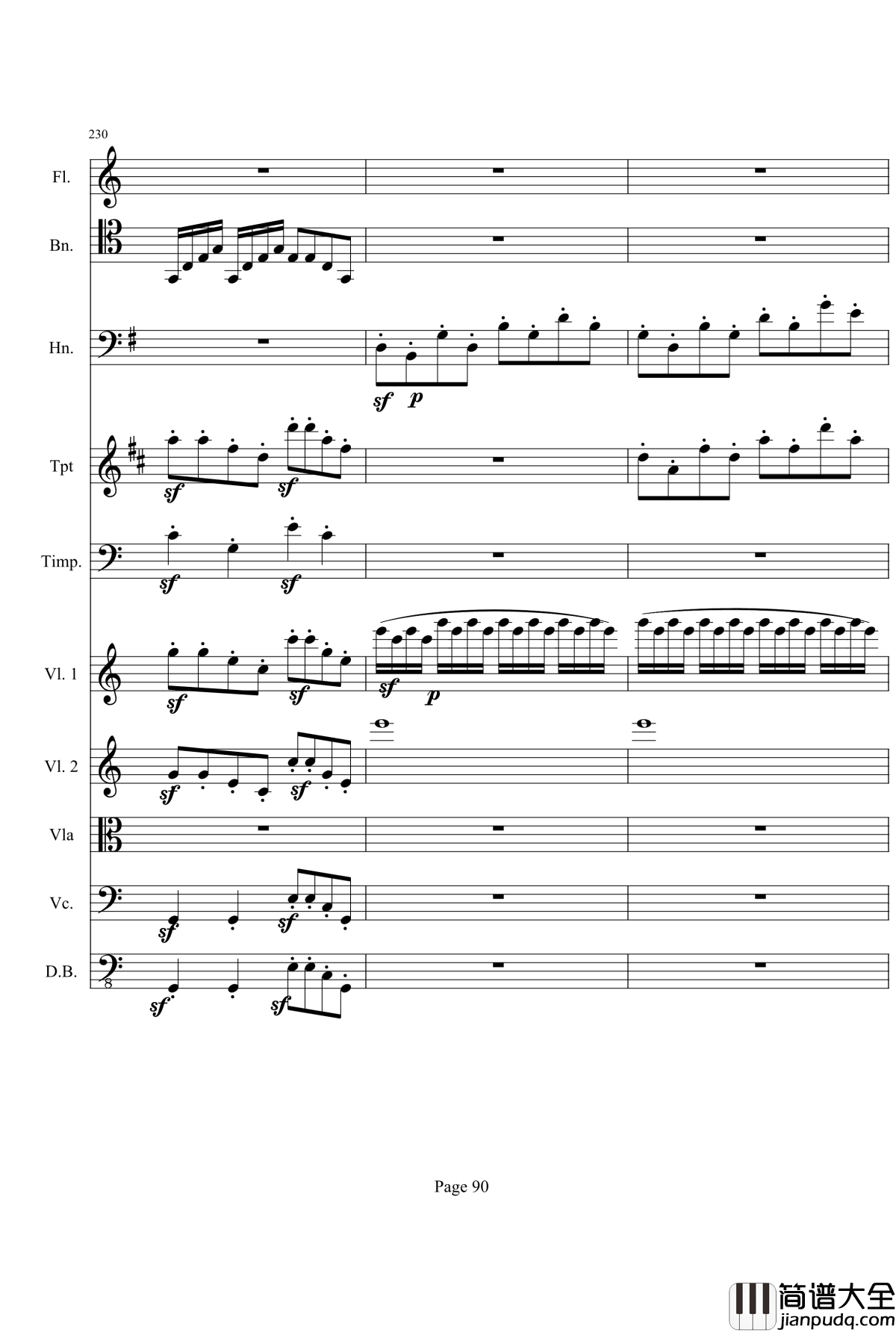 奏鸣曲之交响钢琴谱_第21首_Ⅰ_贝多芬_beethoven