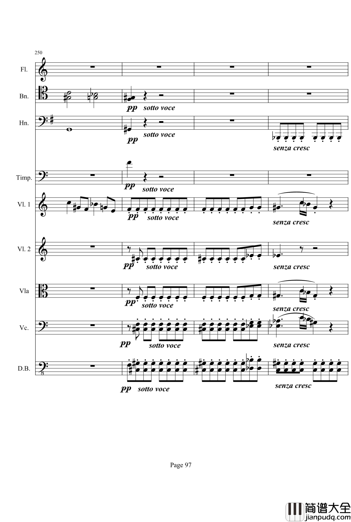 奏鸣曲之交响钢琴谱_第21首_Ⅰ_贝多芬_beethoven