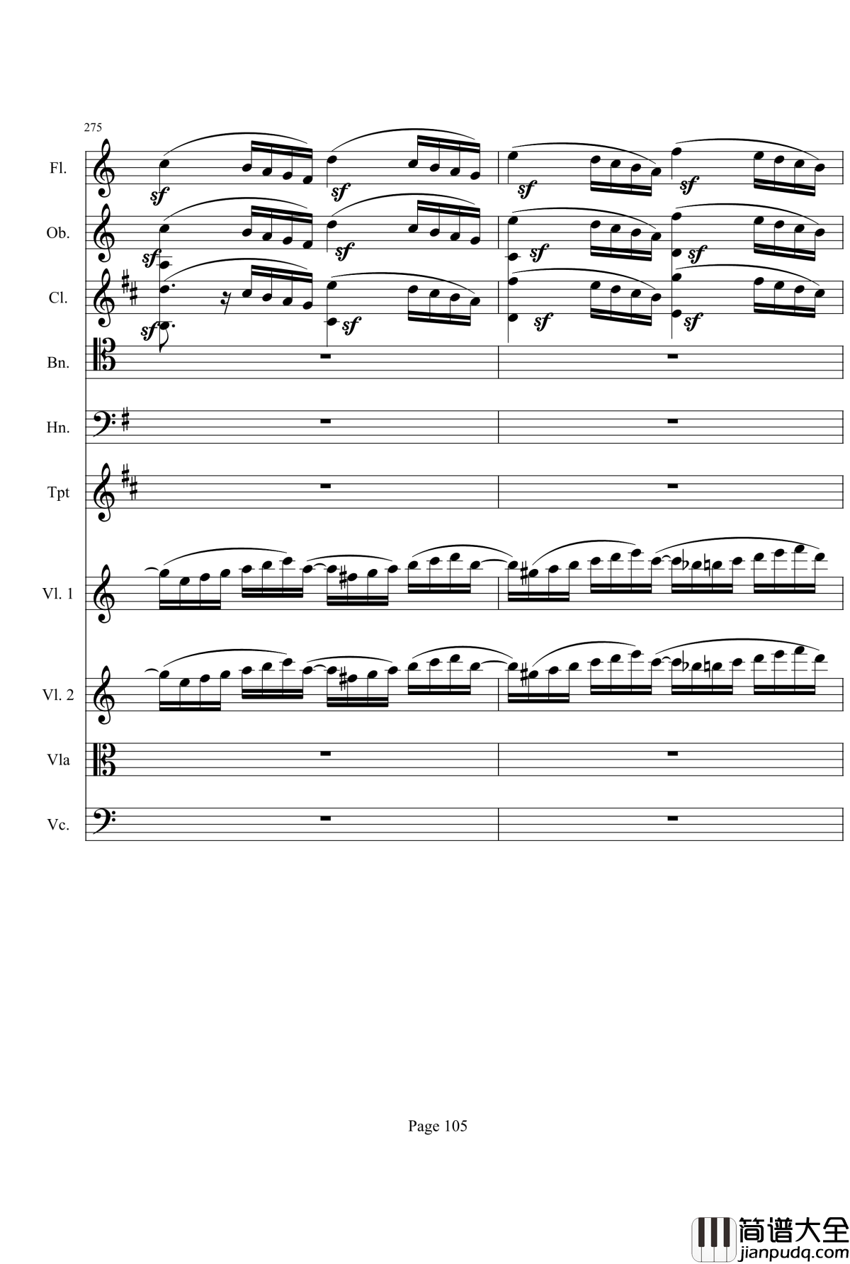 奏鸣曲之交响钢琴谱_第21首_Ⅰ_贝多芬_beethoven