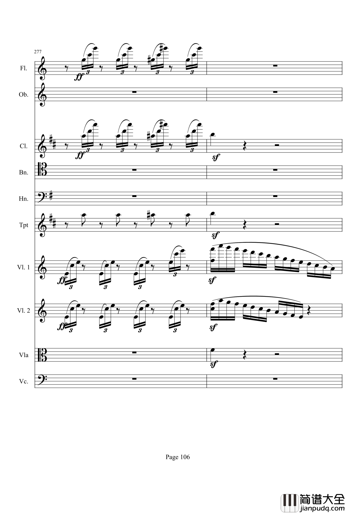 奏鸣曲之交响钢琴谱_第21首_Ⅰ_贝多芬_beethoven