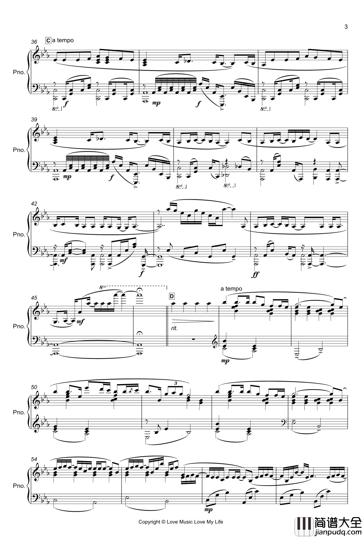 梦灯笼OP钢琴谱_你的名字