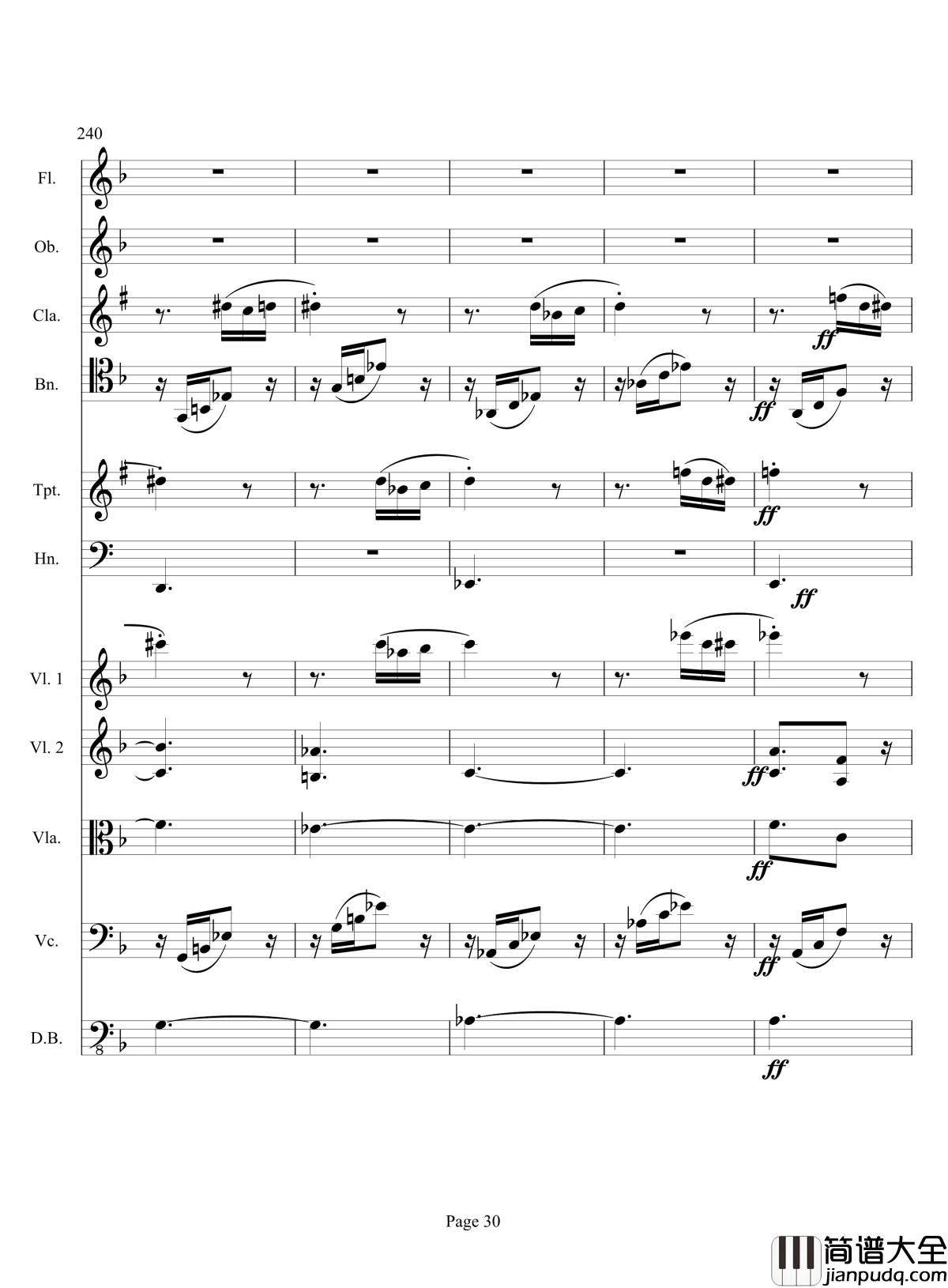 奏鸣曲之交响钢琴谱_第17首_Ⅲ_贝多芬_beethoven