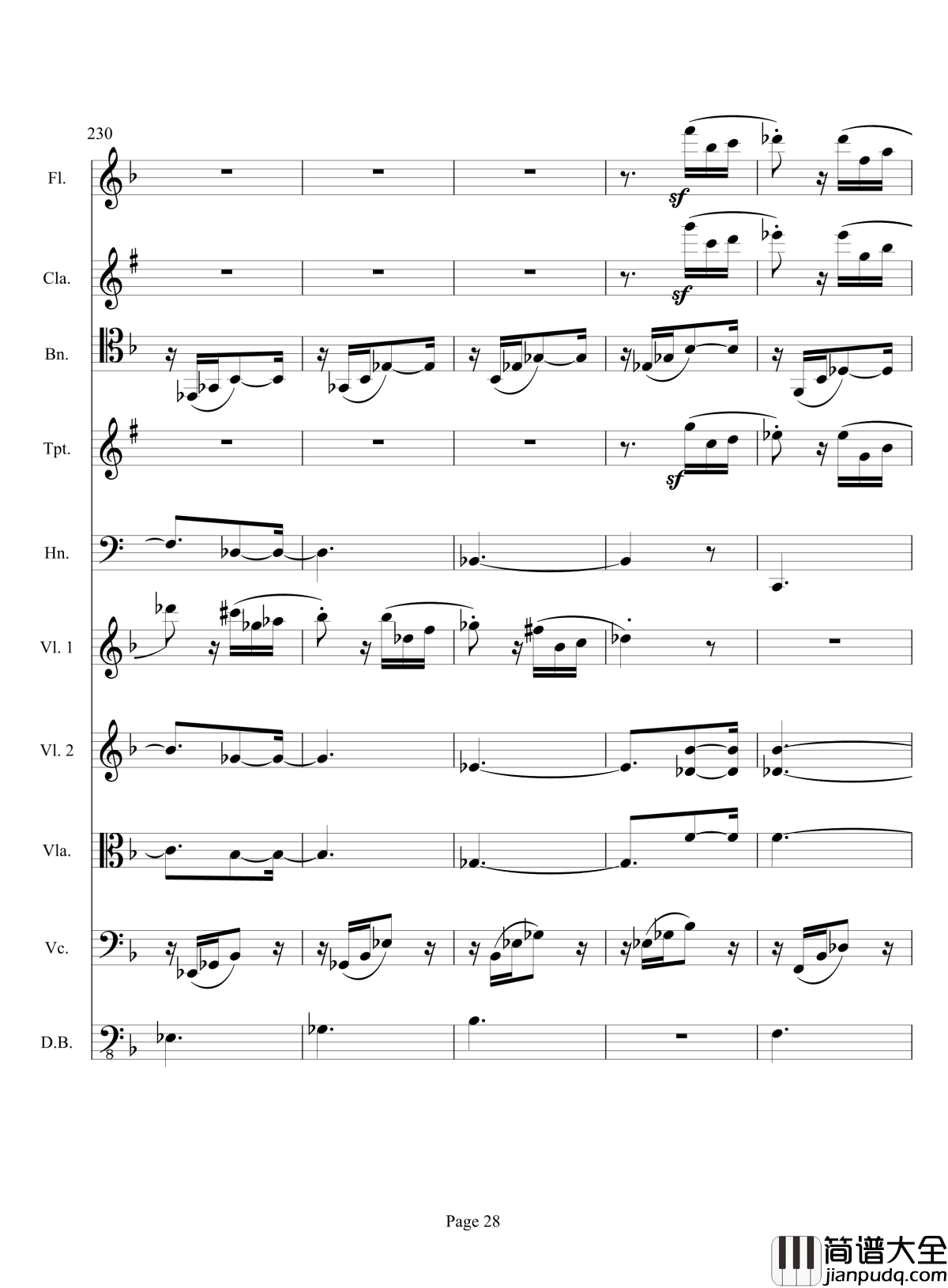 奏鸣曲之交响钢琴谱_第17首_Ⅲ_贝多芬_beethoven