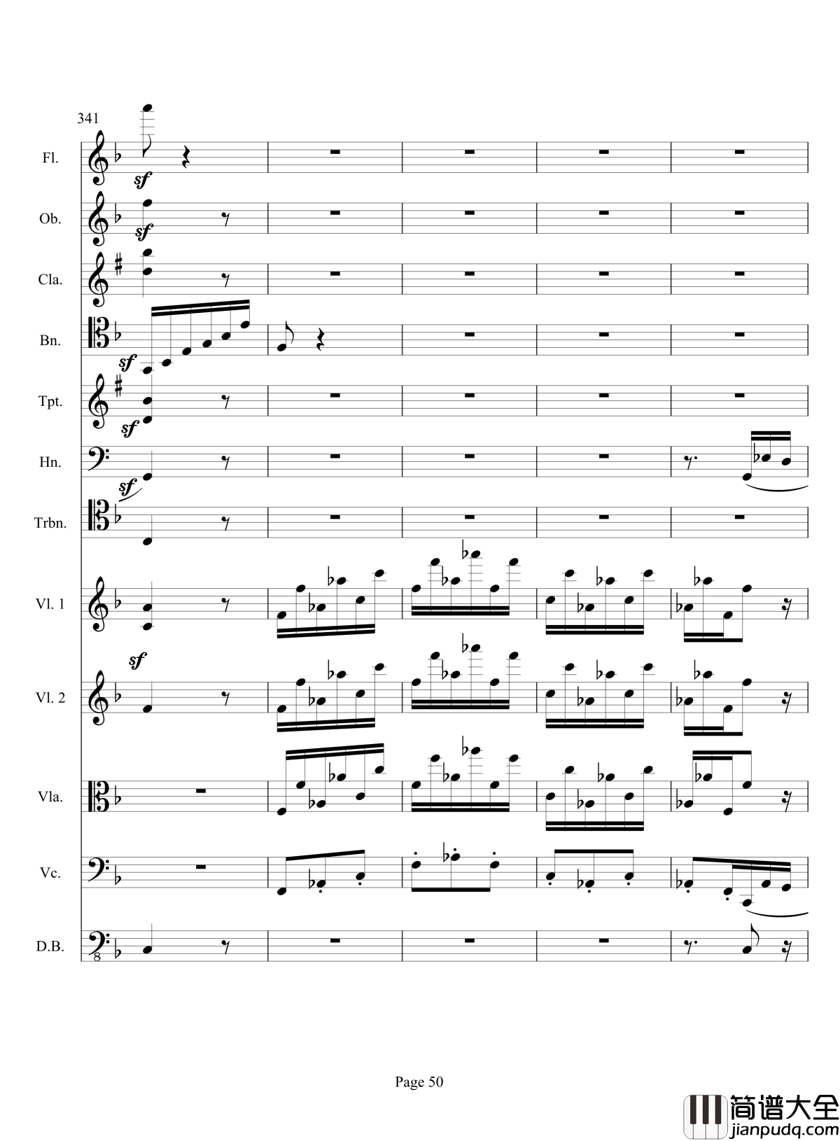 奏鸣曲之交响钢琴谱_第17首_Ⅲ_贝多芬_beethoven