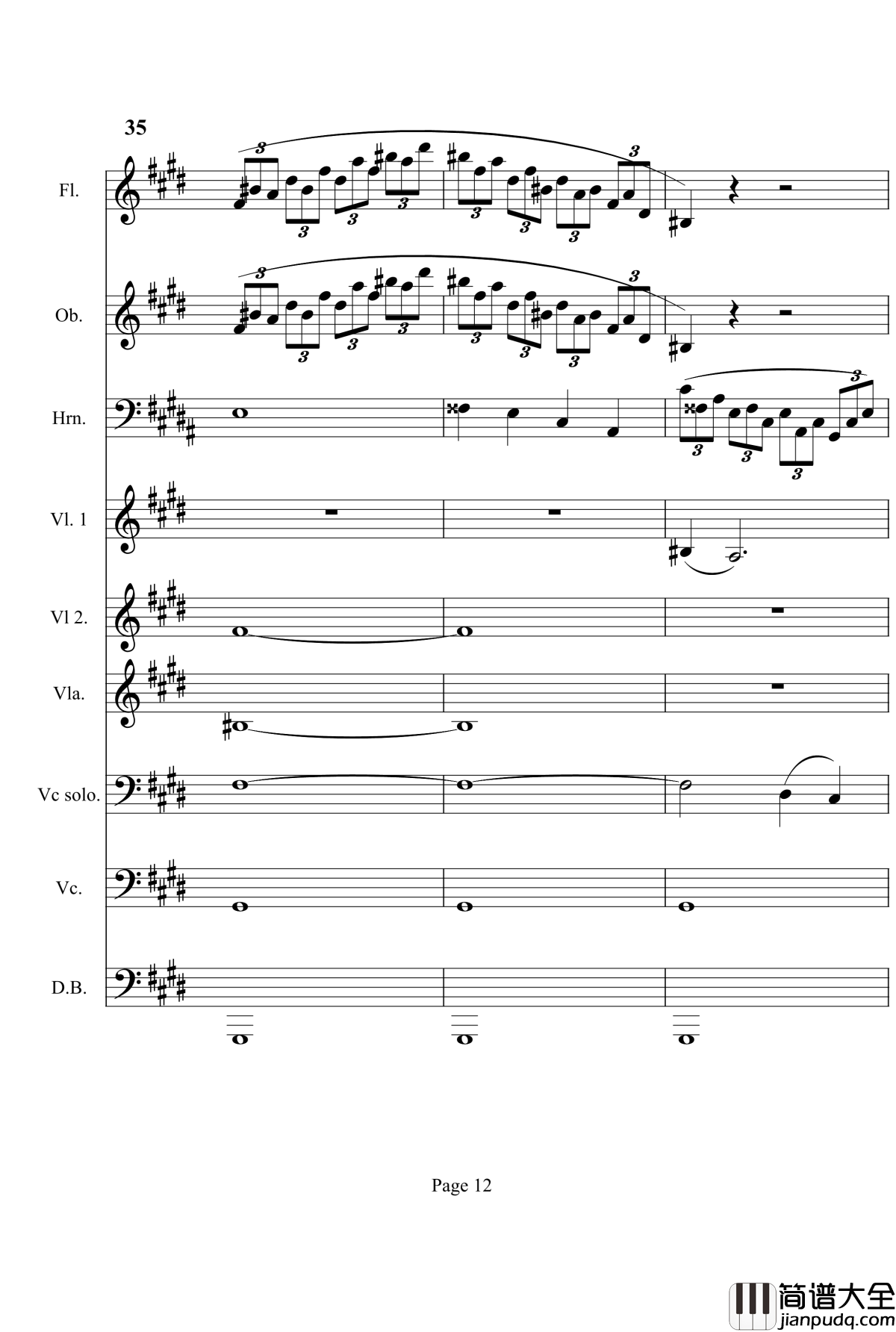 奏鸣曲之交响钢琴谱_第14首_Ⅰ_贝多芬_beethoven