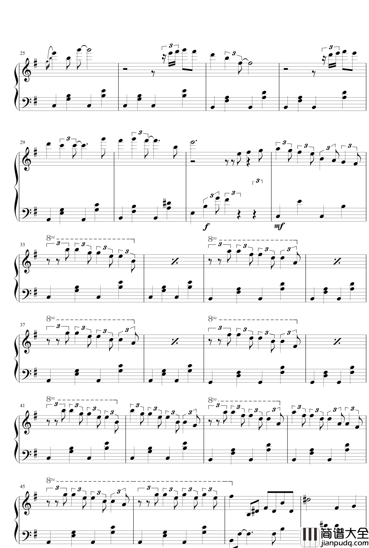 暗恋钢琴谱_石进