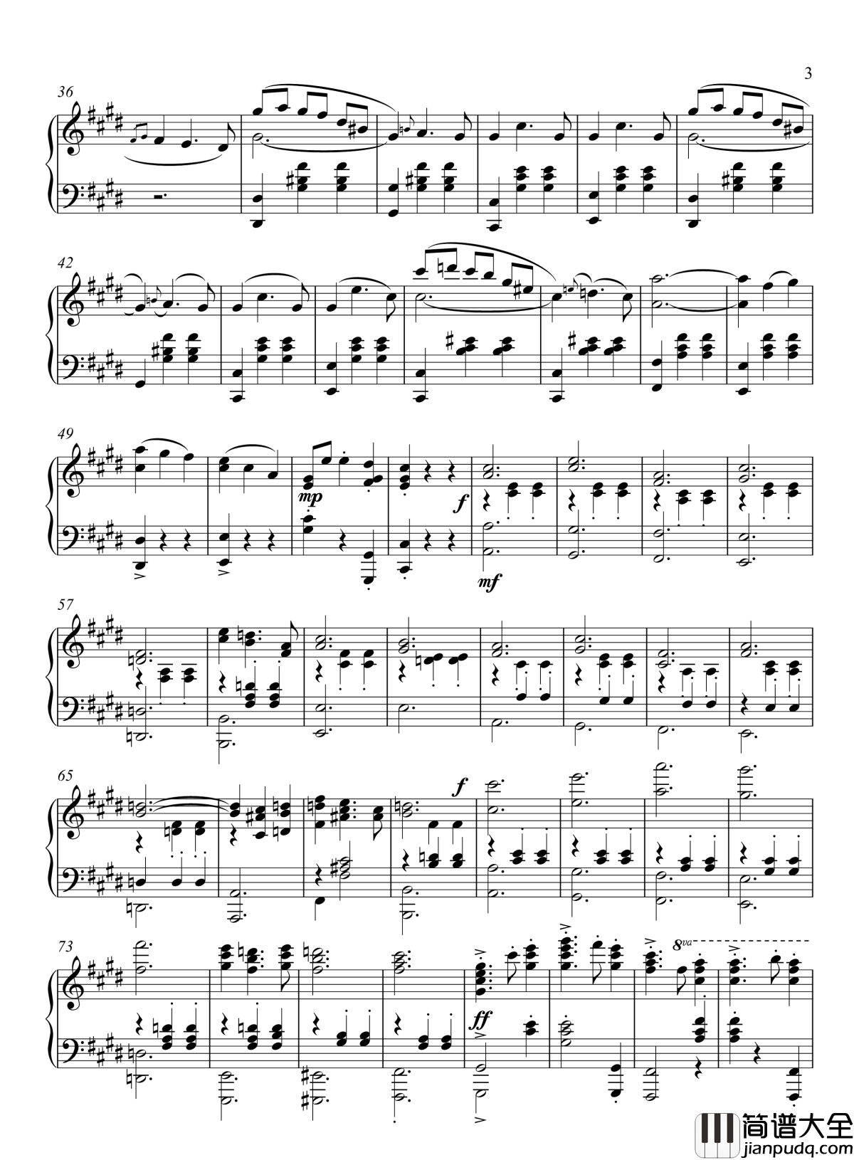 暴风雪组曲中的舞曲钢琴谱_乔治·斯维里多夫