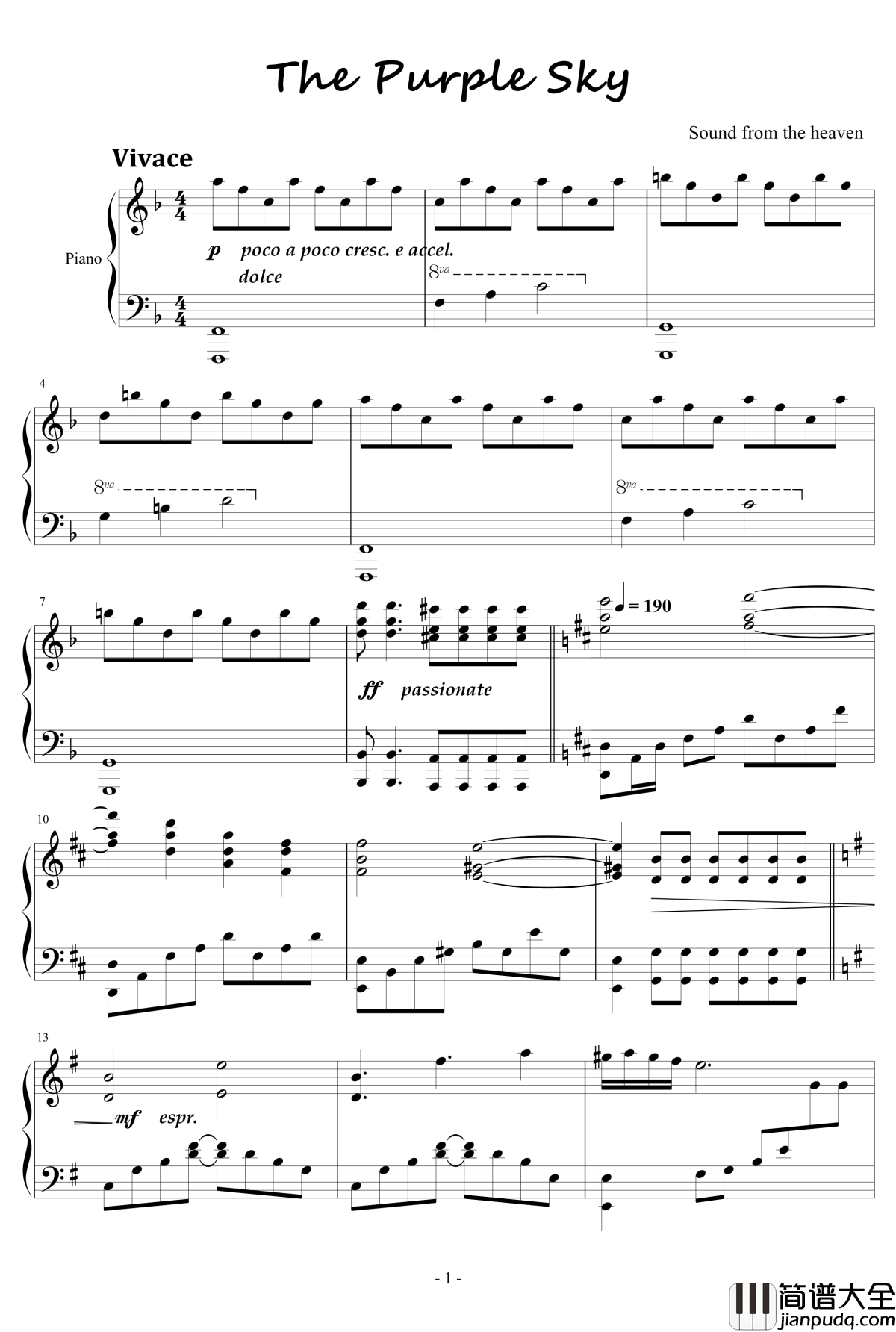 The_Purple_Sky钢琴谱_天籁传声