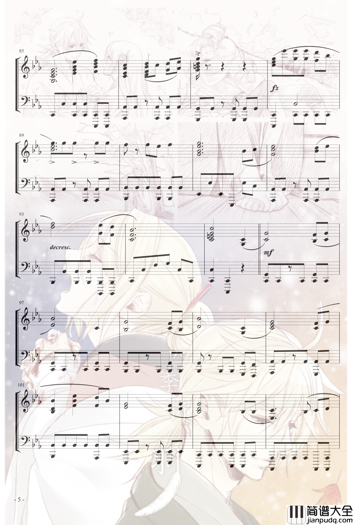 镜音リン_レン四季折之羽钢琴谱_初音未来