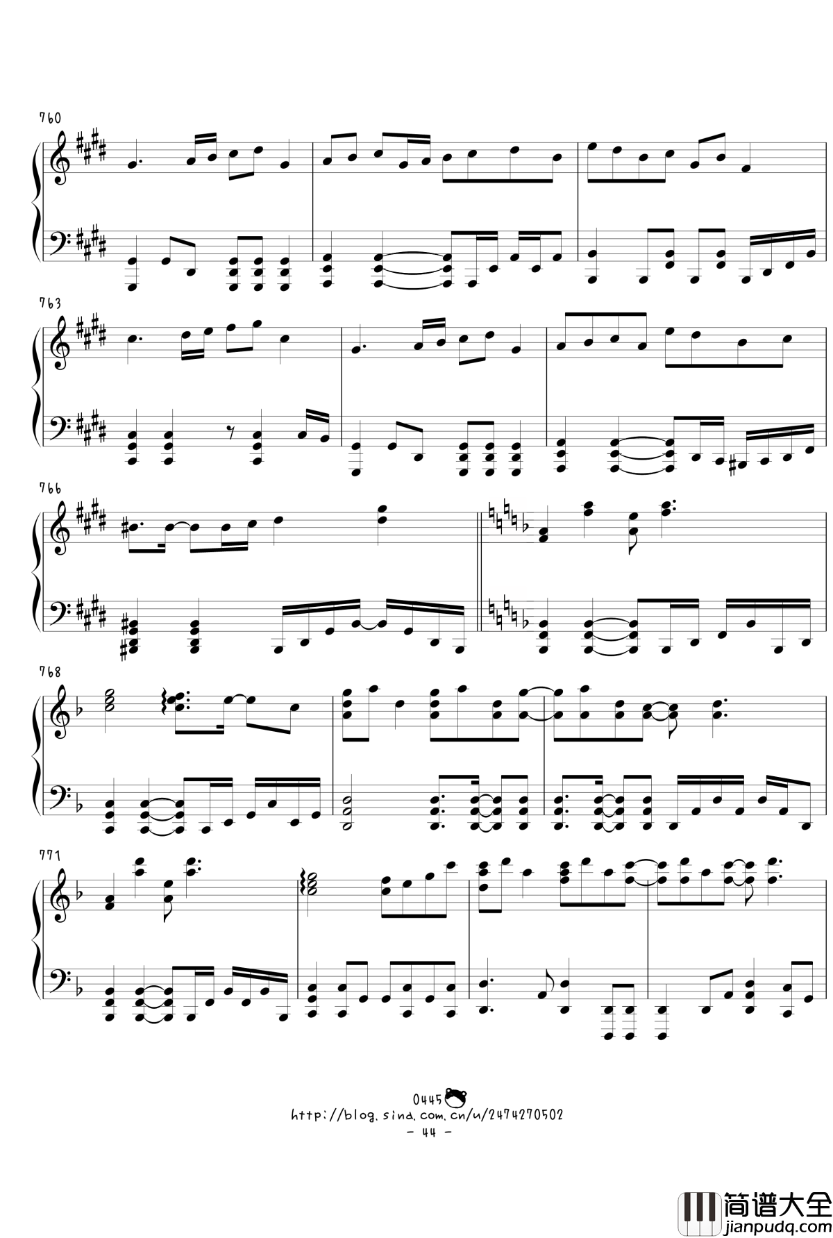 幻想游戏绀东方绀珠传组曲连弹钢琴谱_触手猴_东方project