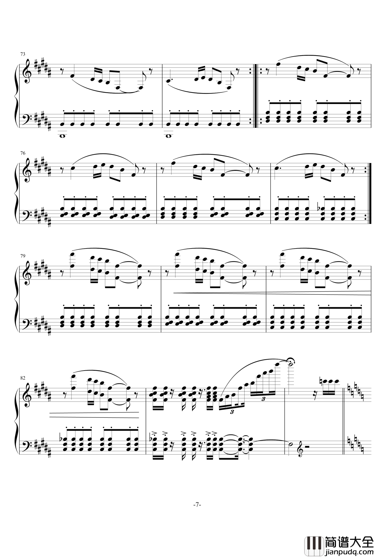 前前前世钢琴谱_moive.ver._你的名字