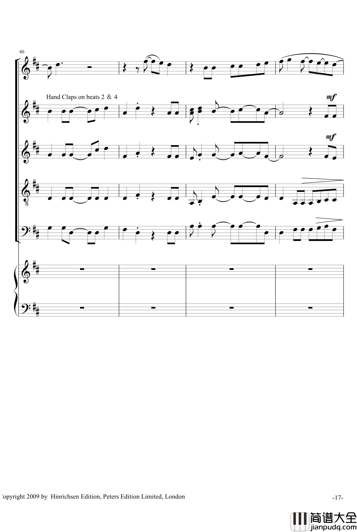 VIVA_LA_MUSICA钢琴谱_合唱_Sandra_Milliken