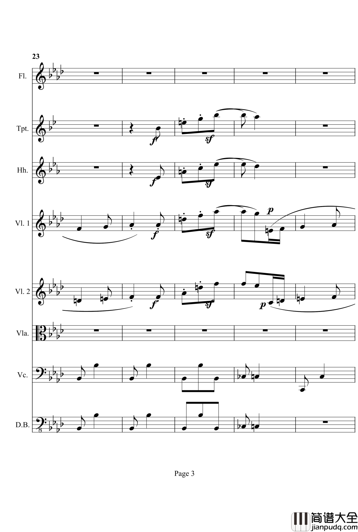 奏鸣曲之交响钢琴谱_第12首_Ⅱ_贝多芬_beethoven