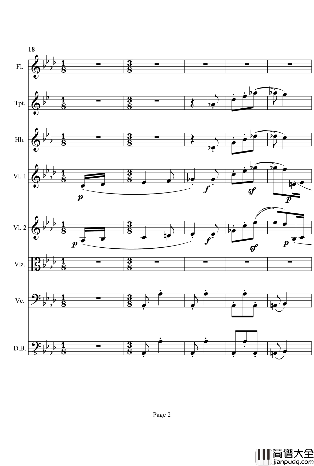 奏鸣曲之交响钢琴谱_第12首_Ⅱ_贝多芬_beethoven