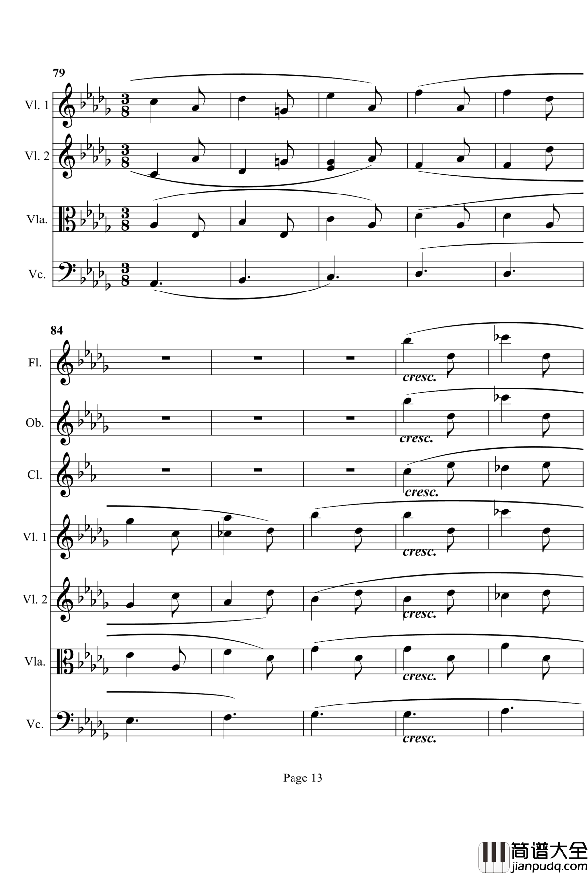 奏鸣曲之交响钢琴谱_第12首_Ⅱ_贝多芬_beethoven