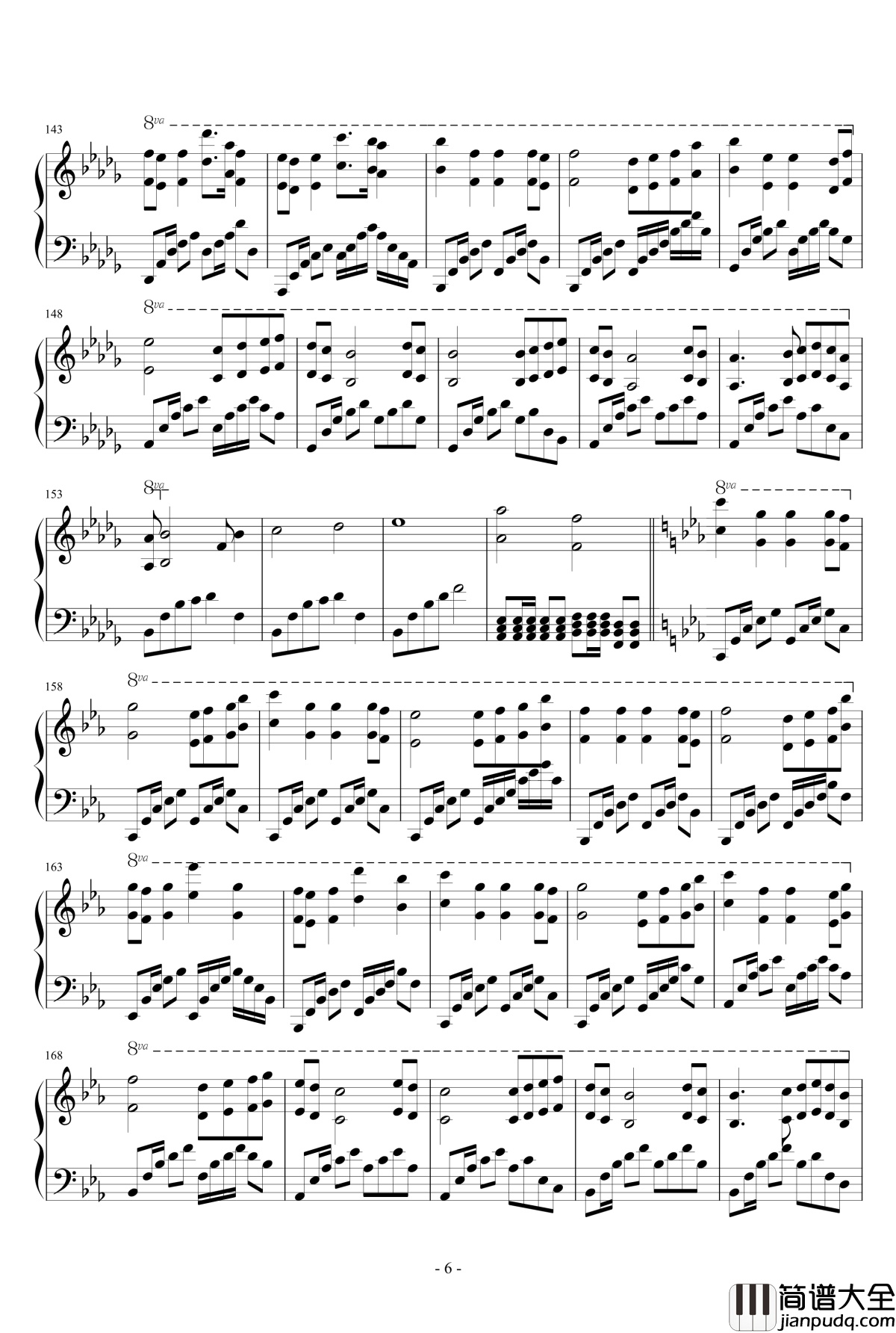 star_sky钢琴谱_鋼琴原曲混音版_Two_Step_From_Hell