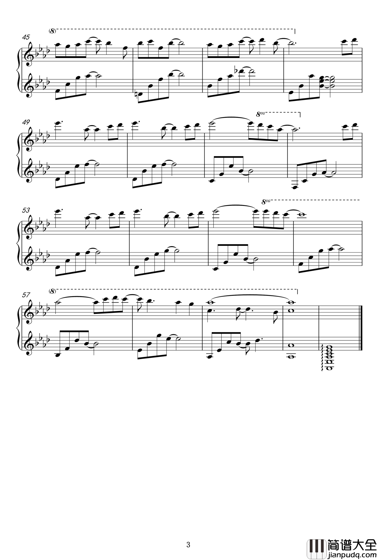 遗憾的是美丽的_侠名_钢琴谱