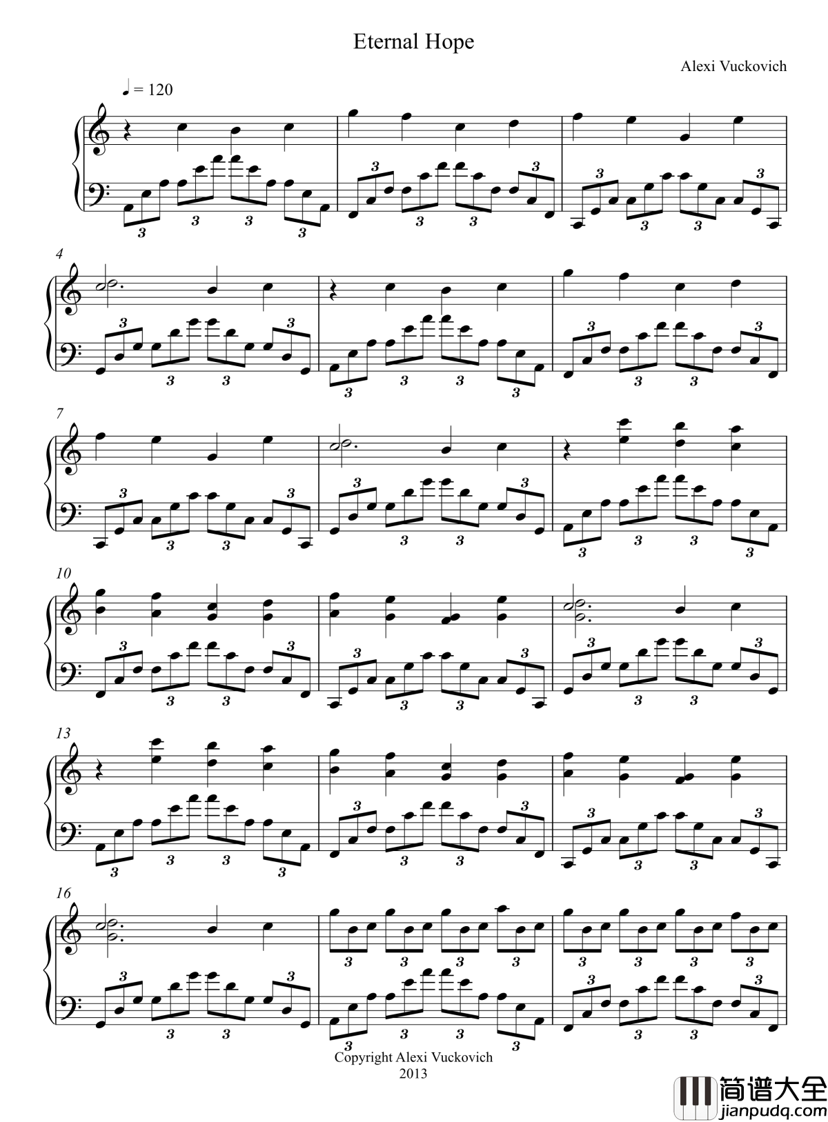 Eternal_Hope钢琴谱_旧金山钢琴