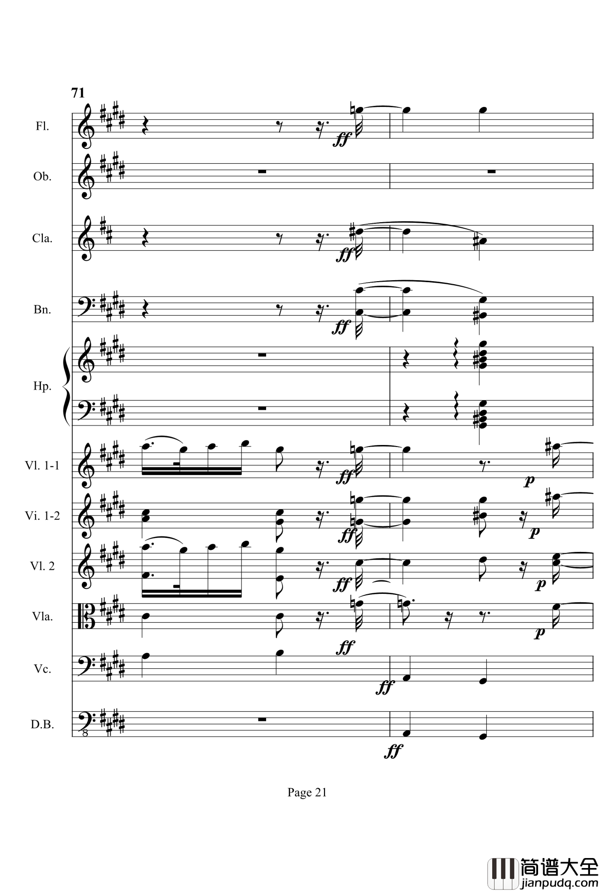 奏鸣曲之交响钢琴谱_第3首_Ⅱ_贝多芬_beethoven