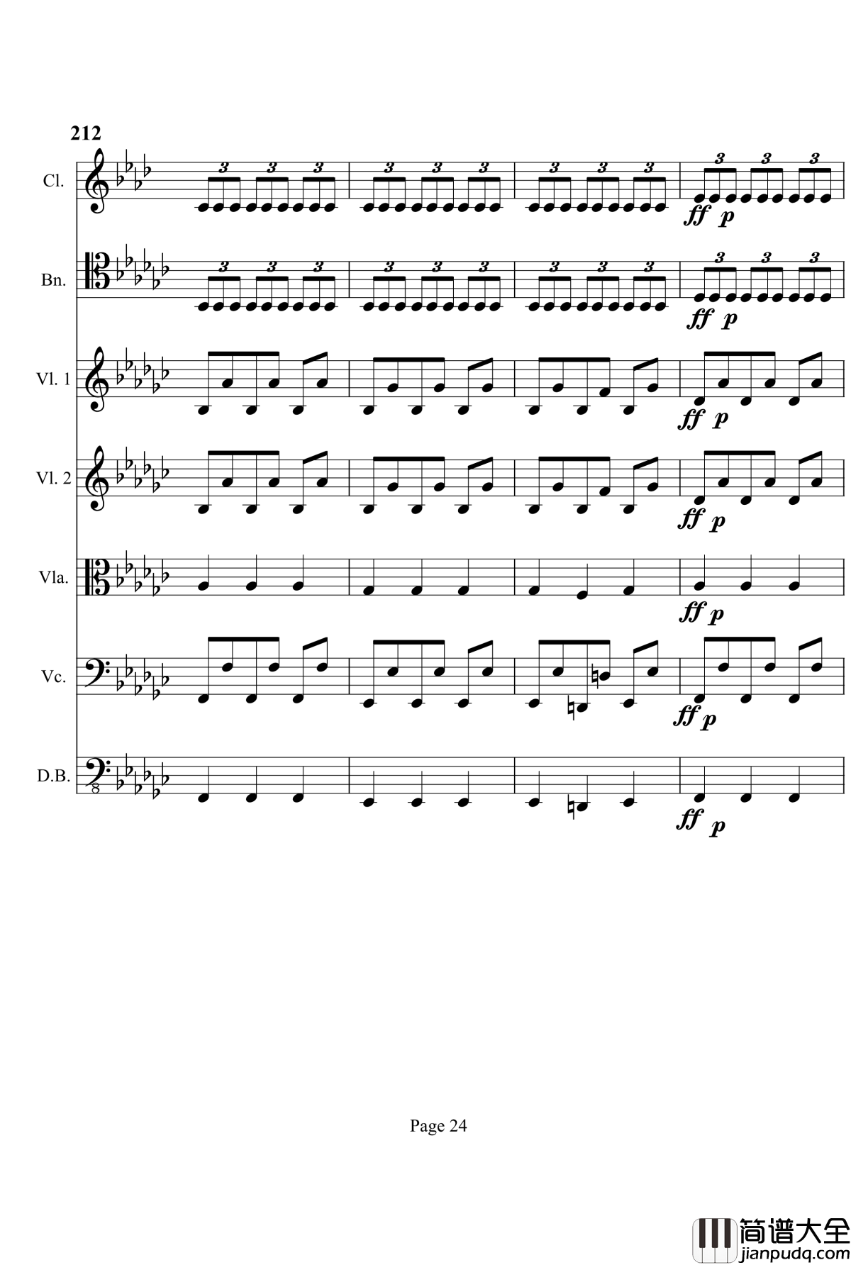 奏鸣曲之交响钢琴谱_第4首_Ⅲ_贝多芬_beethoven