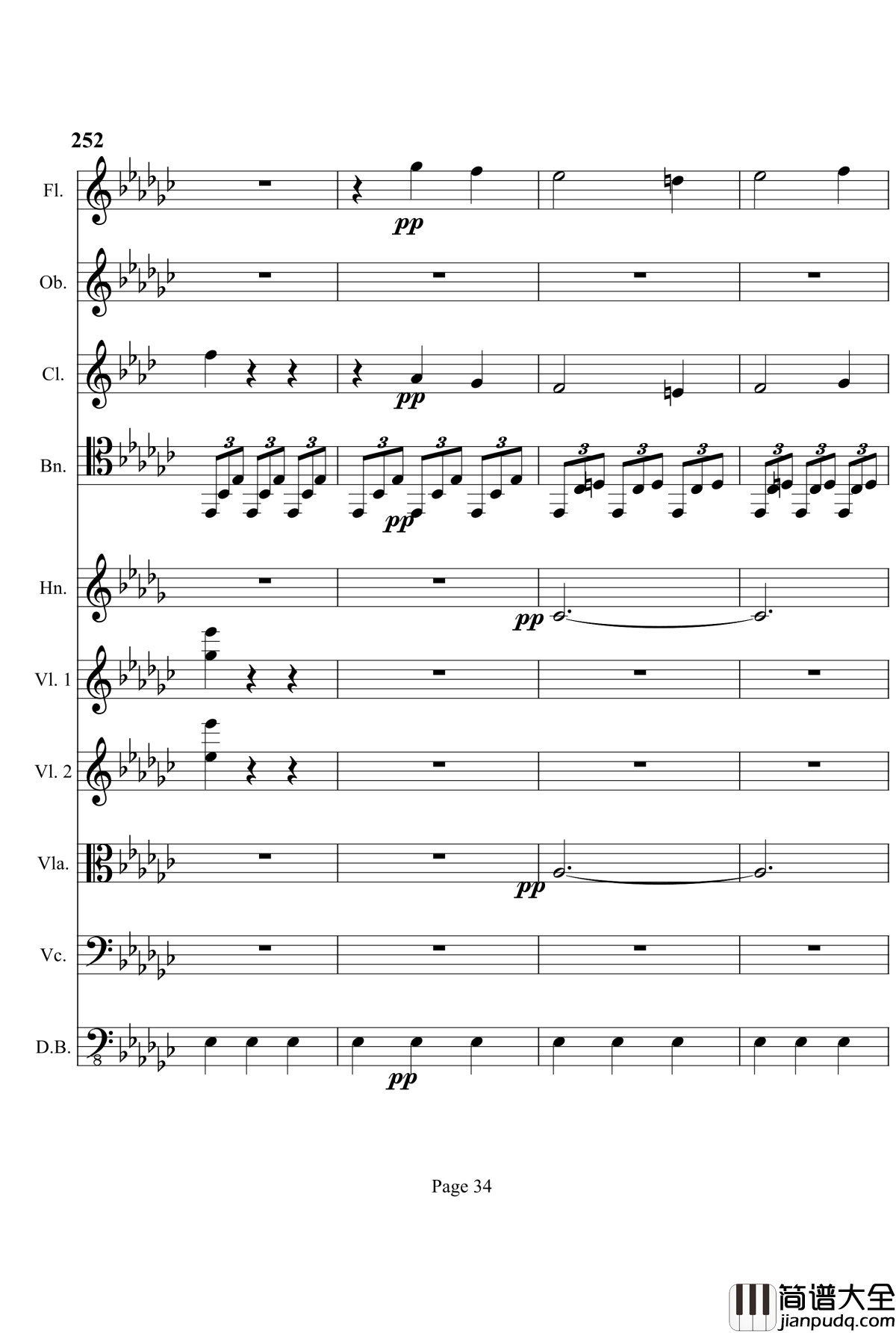 奏鸣曲之交响钢琴谱_第4首_Ⅲ_贝多芬_beethoven