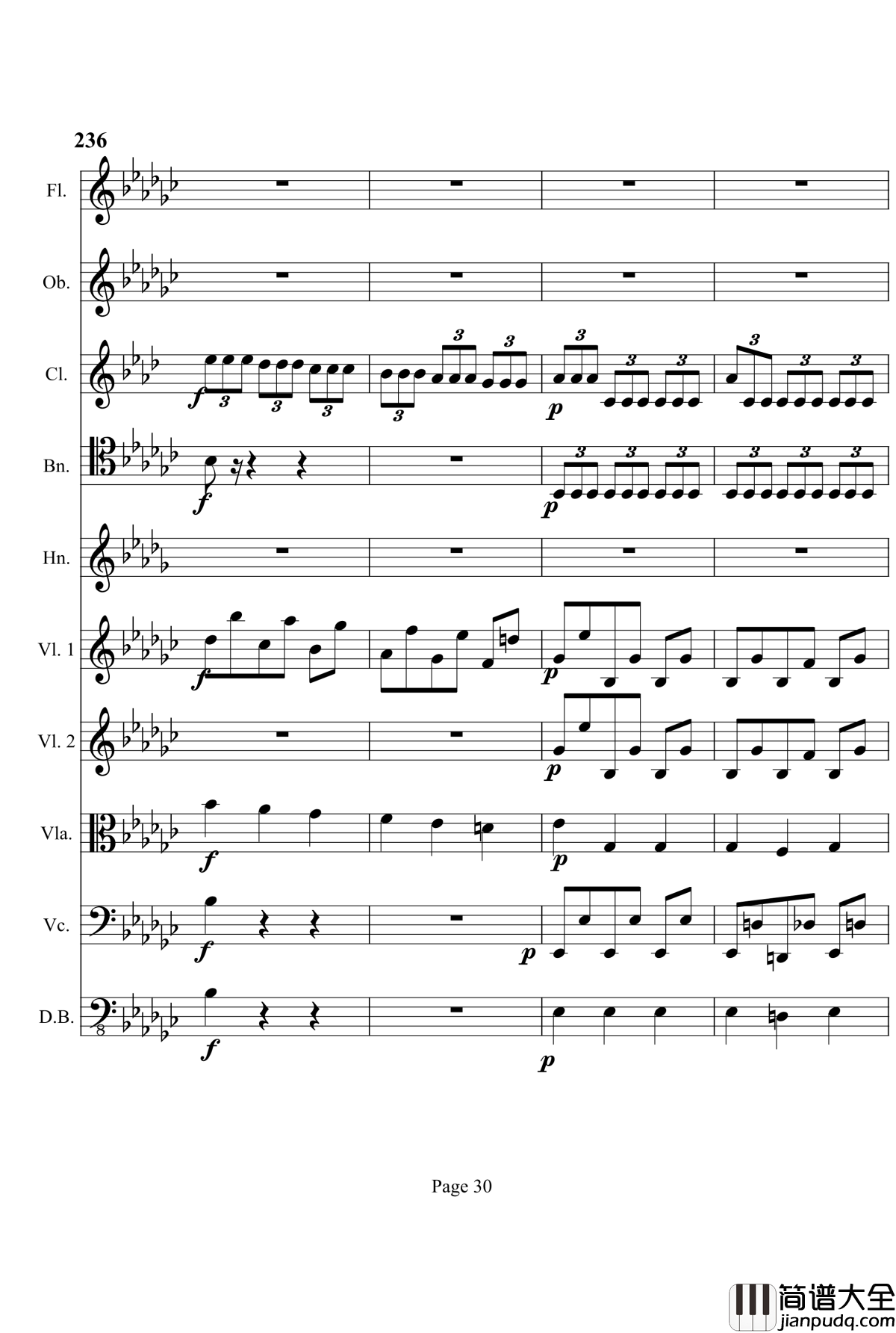 奏鸣曲之交响钢琴谱_第4首_Ⅲ_贝多芬_beethoven