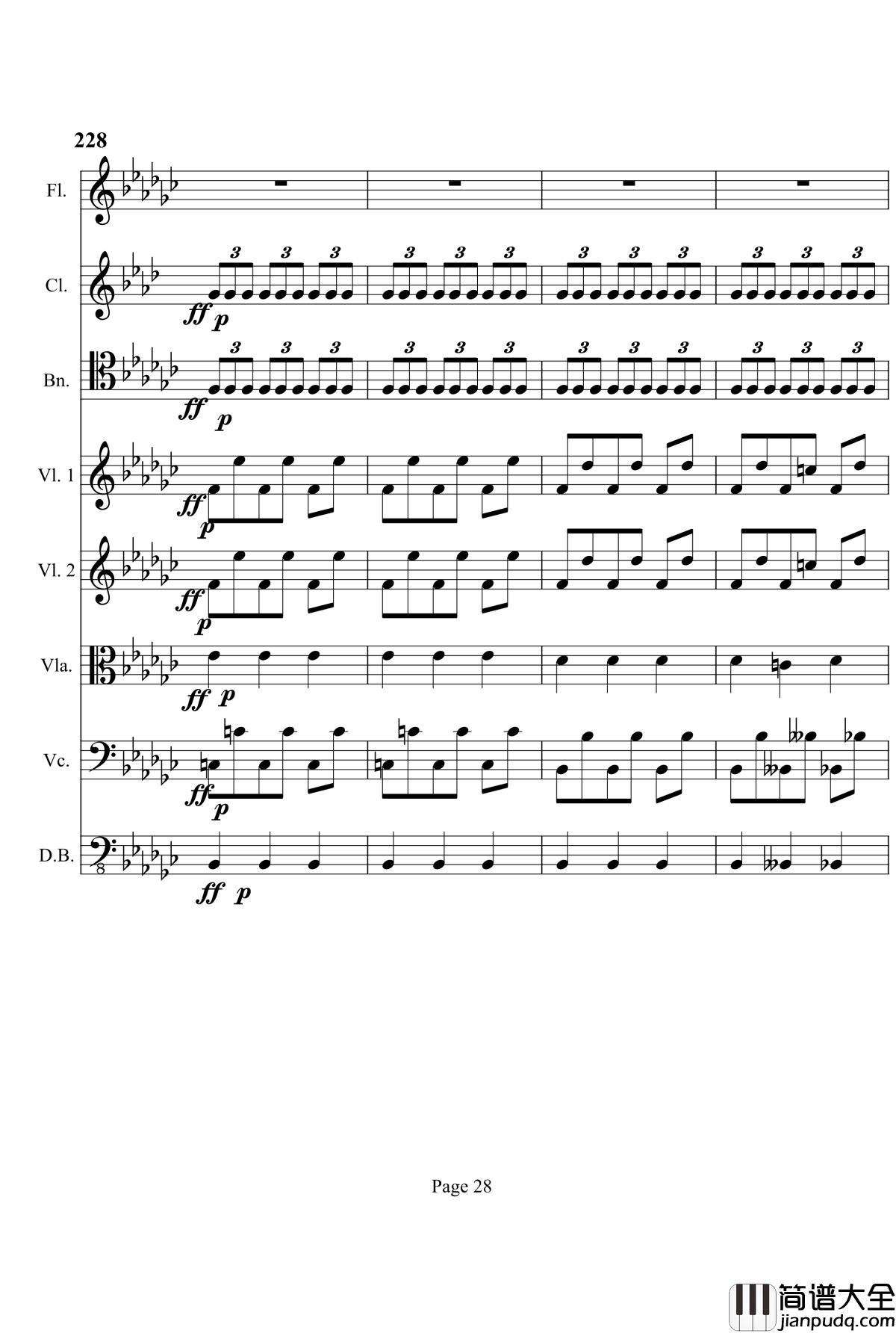 奏鸣曲之交响钢琴谱_第4首_Ⅲ_贝多芬_beethoven