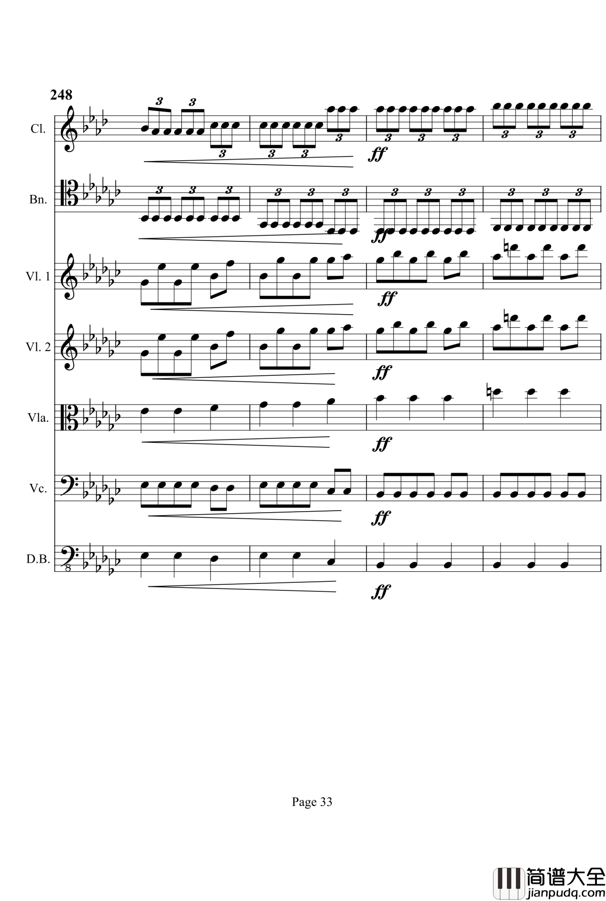 奏鸣曲之交响钢琴谱_第4首_Ⅲ_贝多芬_beethoven