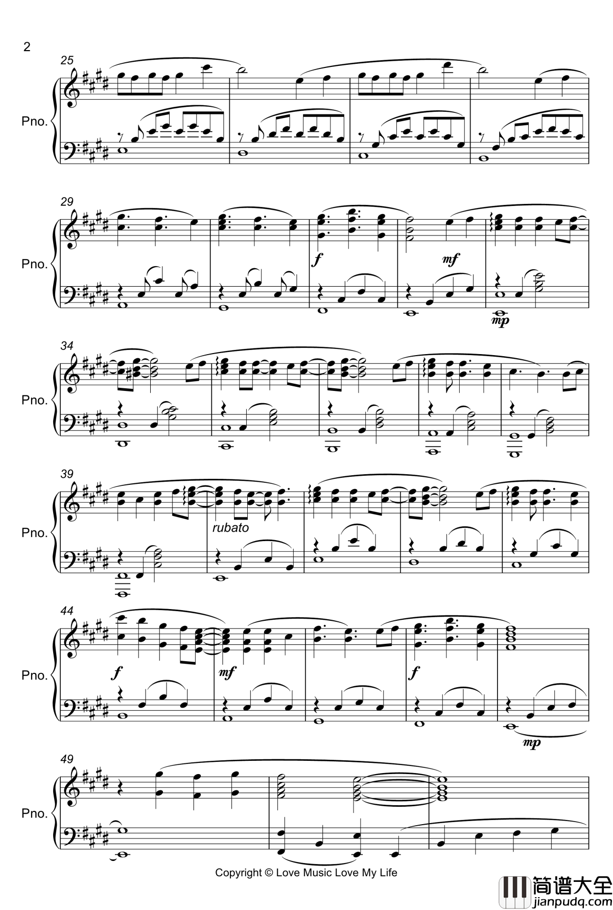 醉春烟_爱音乐，爱生活_钢琴谱