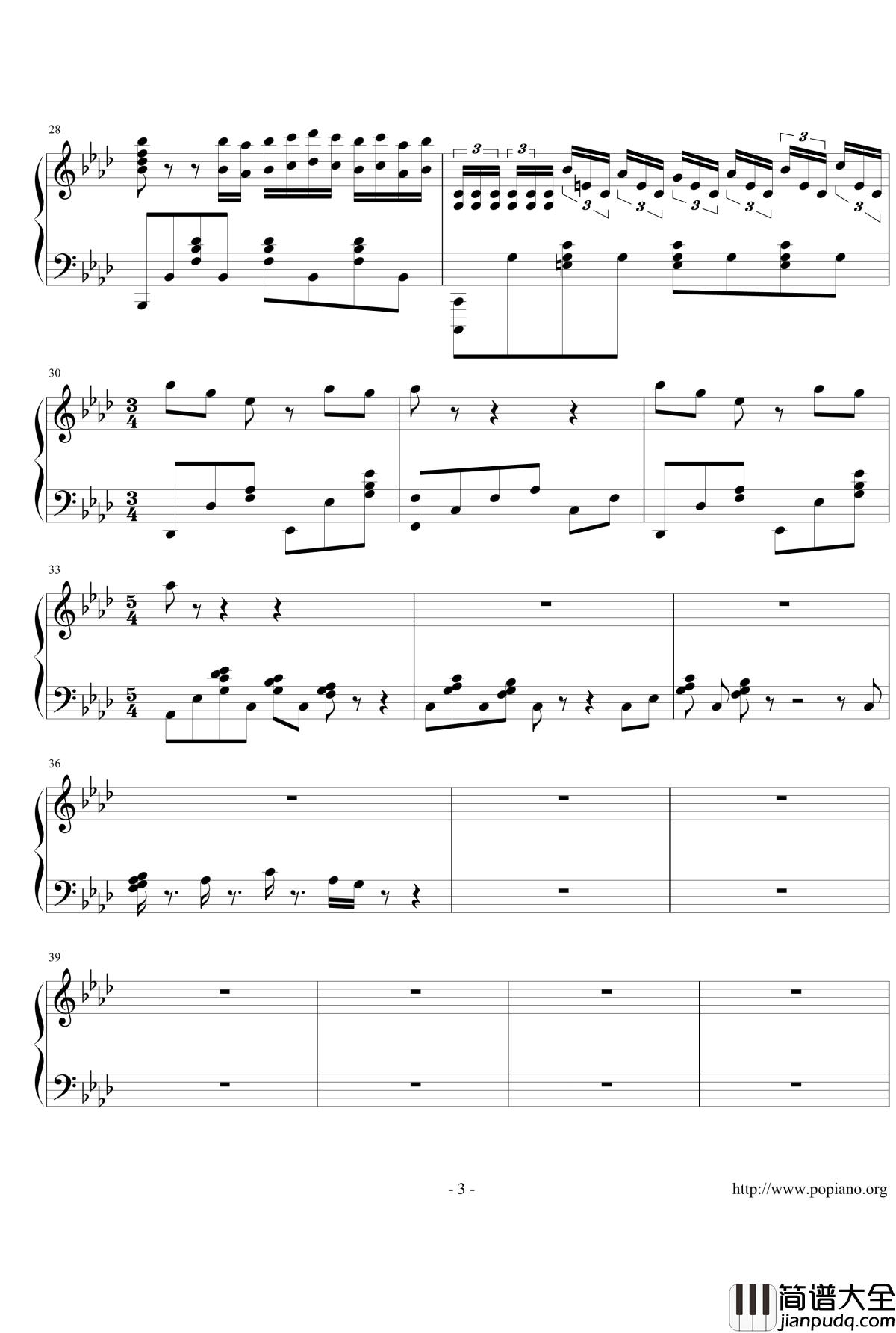 却不珍惜钢琴谱_龙卷风暴