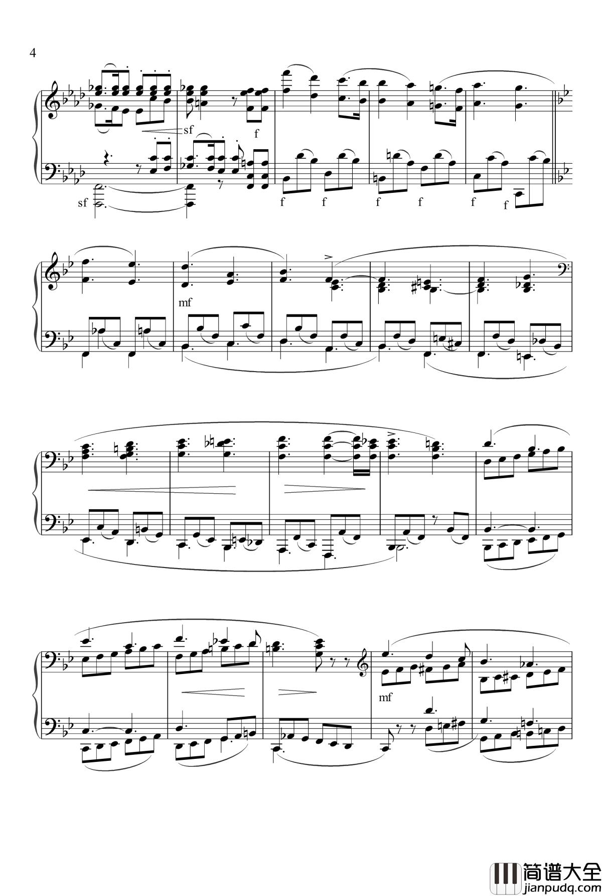 Aufschwung钢琴谱_舒曼幻想曲集_Op.12_冲动