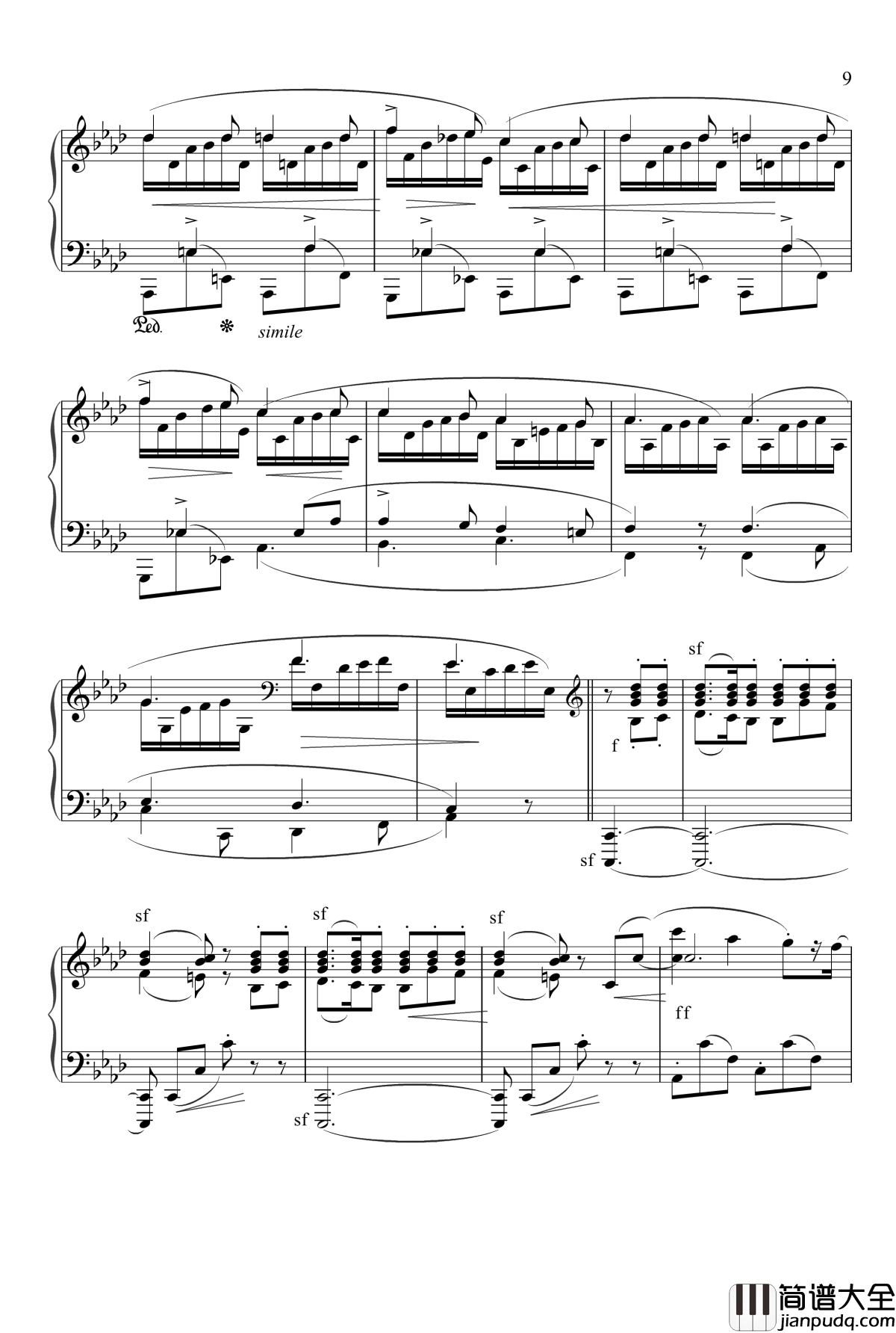 Aufschwung钢琴谱_舒曼幻想曲集_Op.12_冲动