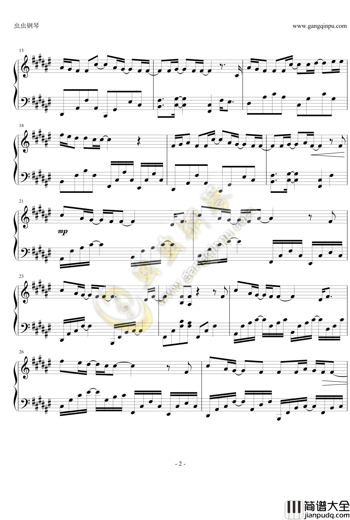 なんでもないや钢琴谱___你的名字__君の名はED