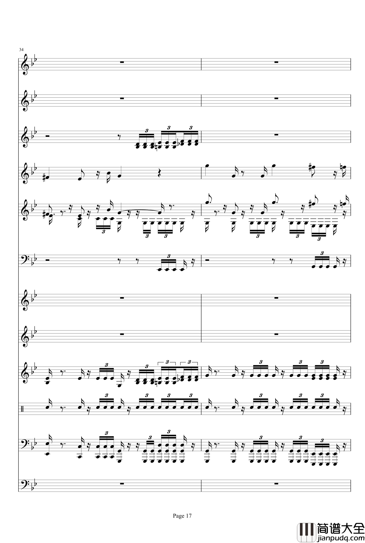 _星球大战主题音乐钢琴谱_Duel_of_the_Fates_威廉姆斯