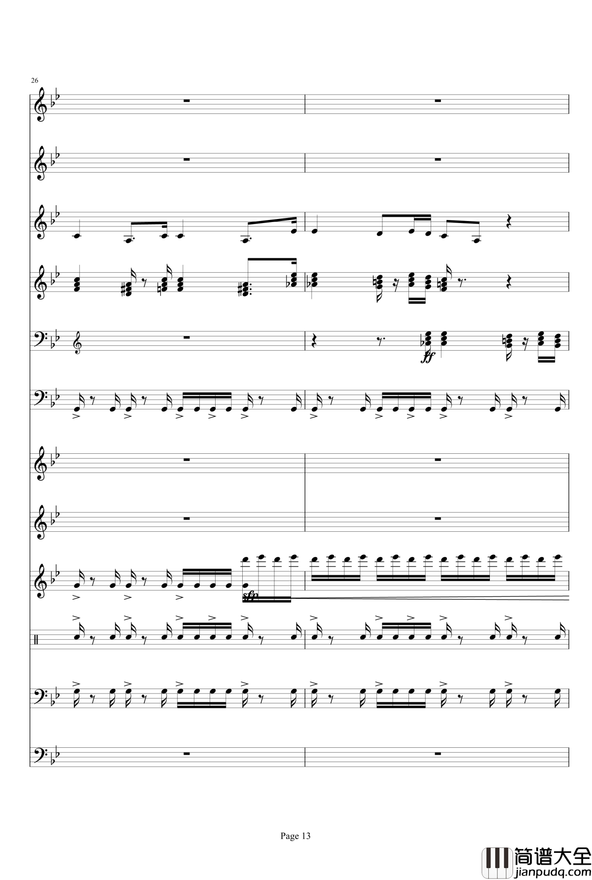 _星球大战主题音乐钢琴谱_Duel_of_the_Fates_威廉姆斯