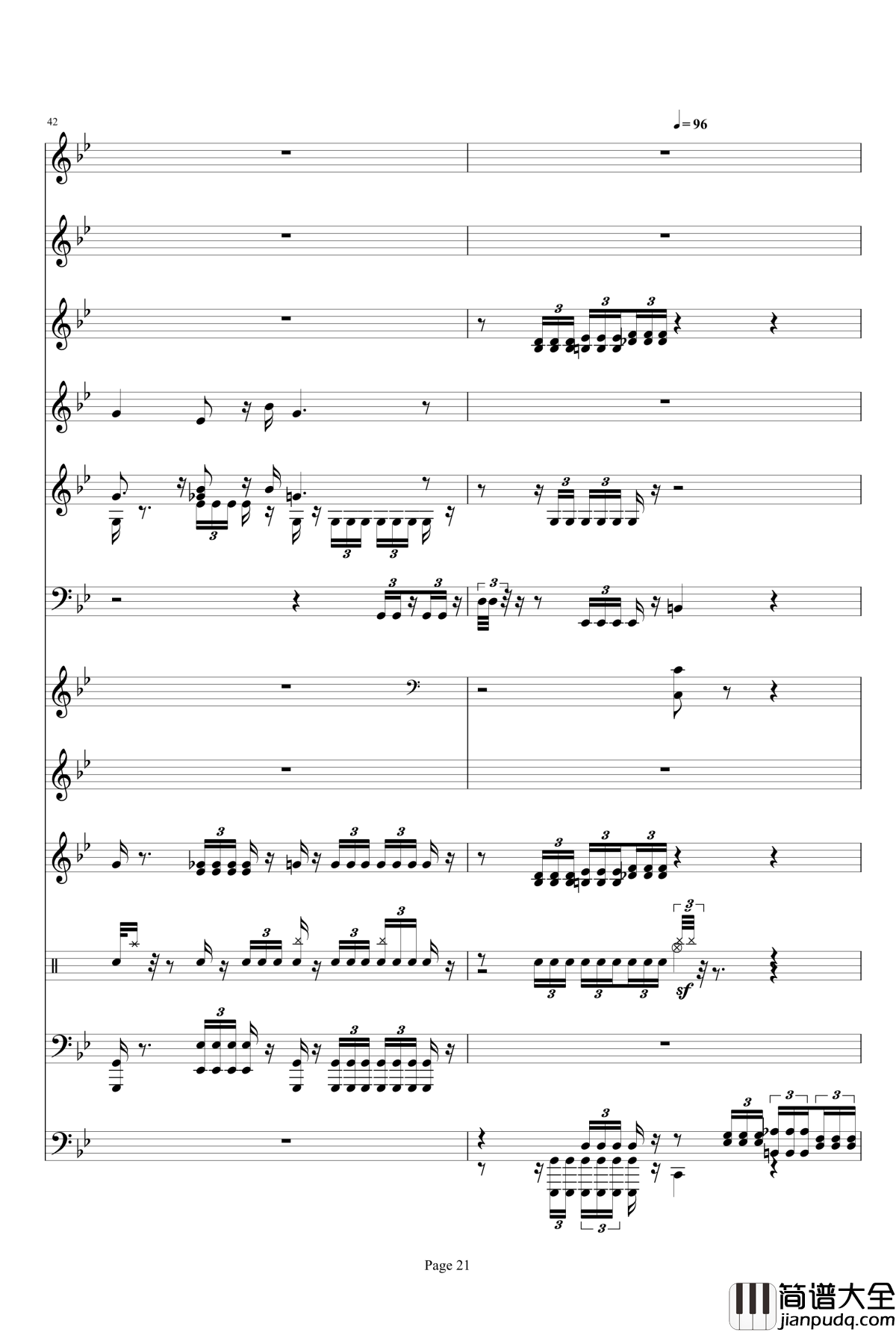 _星球大战主题音乐钢琴谱_Duel_of_the_Fates_威廉姆斯