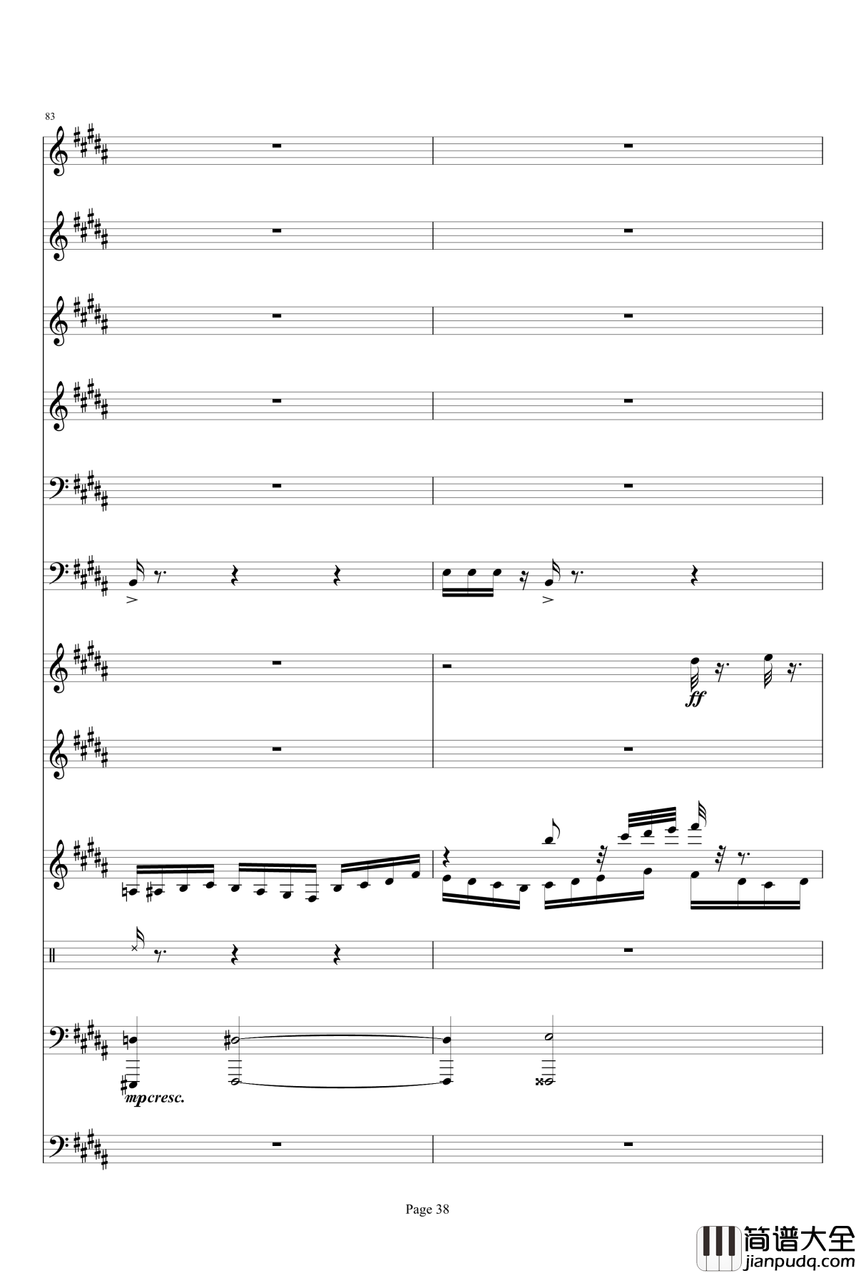 _星球大战主题音乐钢琴谱_Duel_of_the_Fates_威廉姆斯