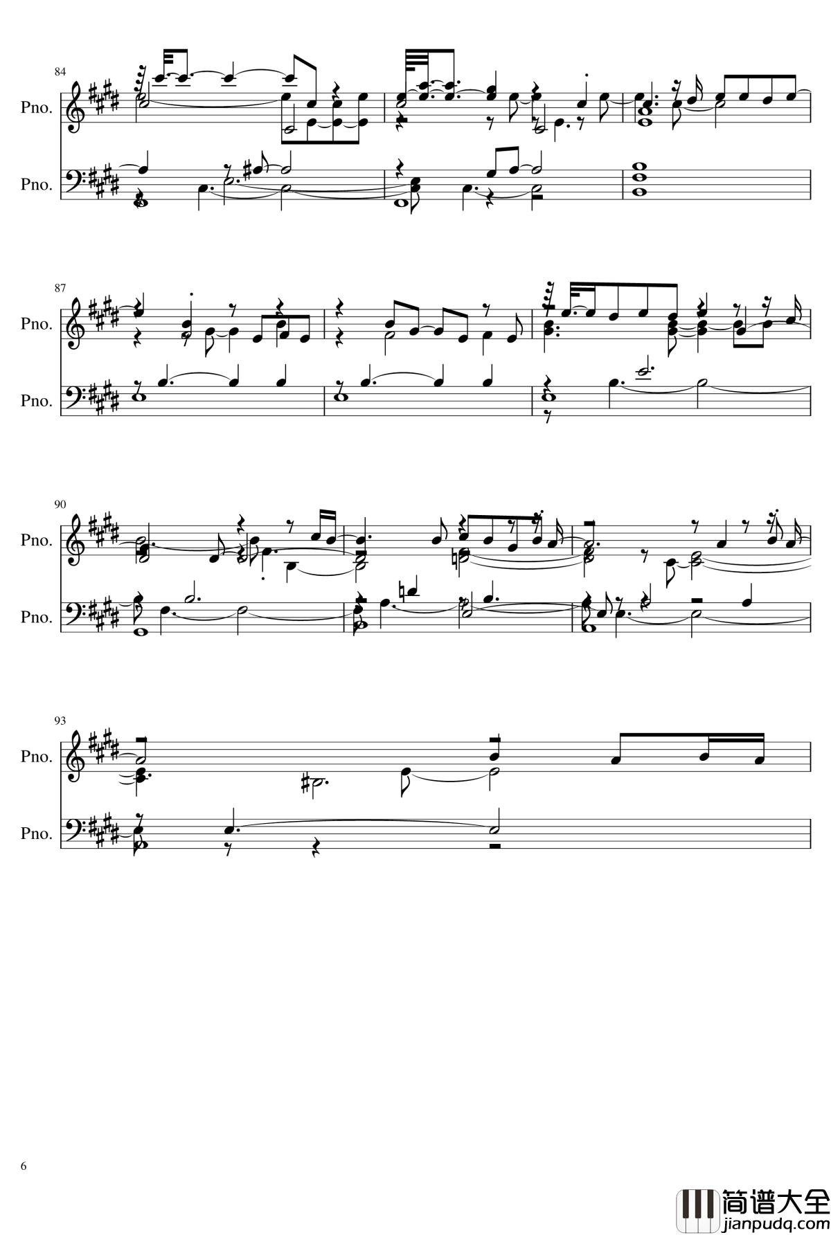 White_Album2_OST钢琴谱___心はいつもあなたのそばに_白色相簿2