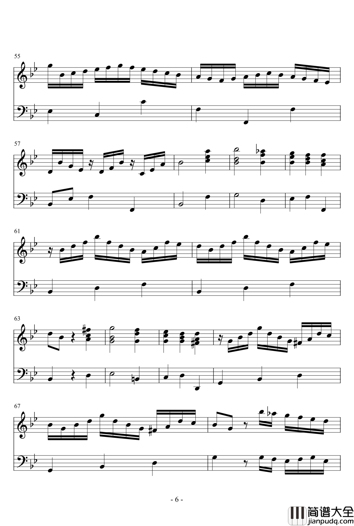 G小调羽管键琴奏鸣曲钢琴谱_第一乐章_巴哈