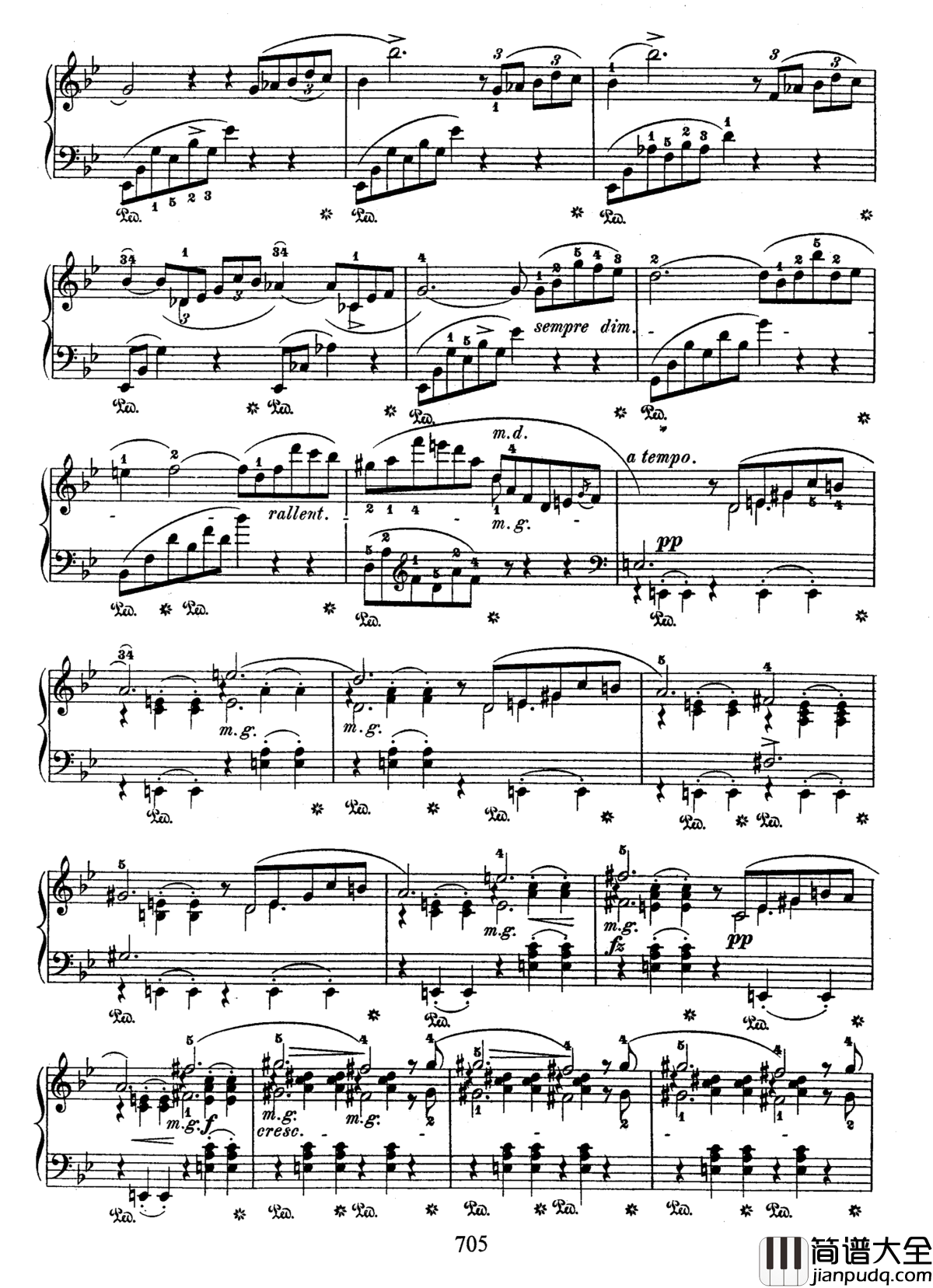 g小调叙事曲钢琴谱_带指法版_肖邦