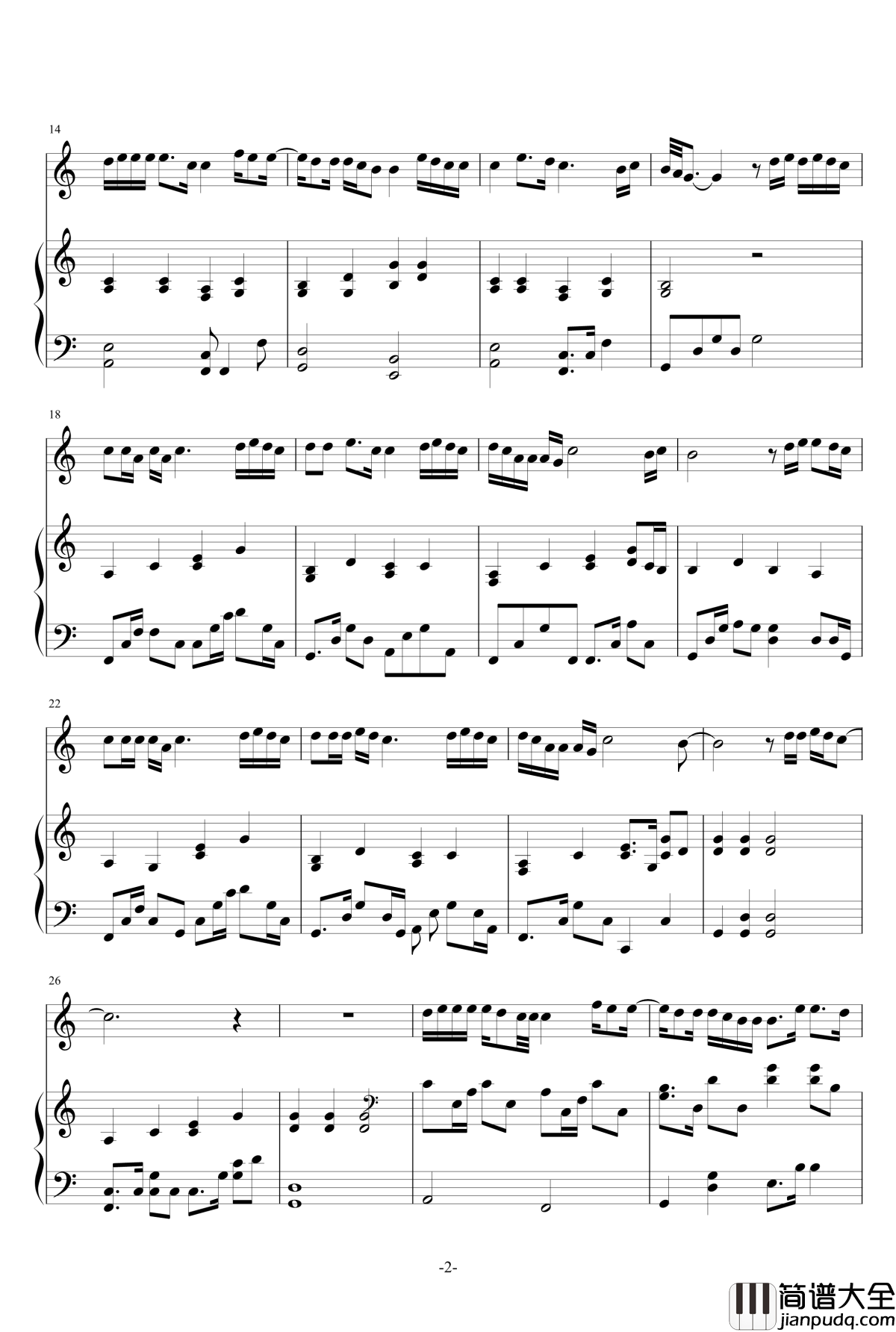 Let_Her_Go钢琴谱_钢琴伴奏版_Passenger