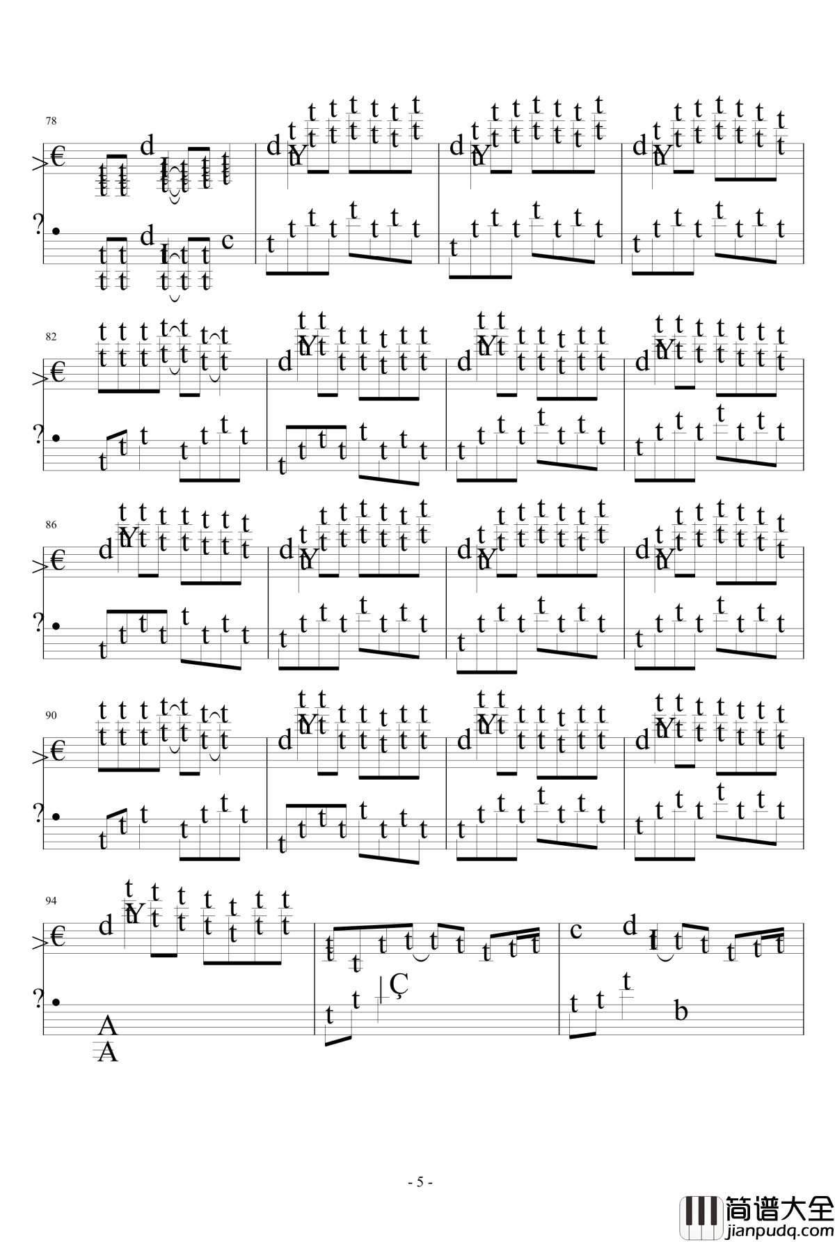 _安静钢琴谱_周杰伦