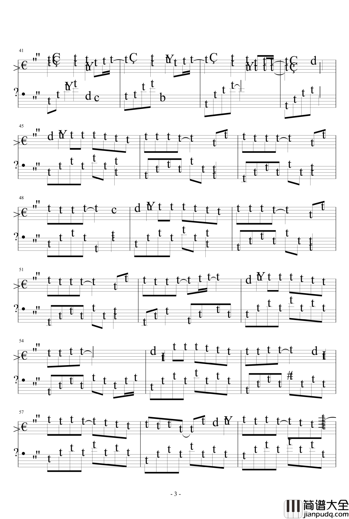 _安静钢琴谱_周杰伦