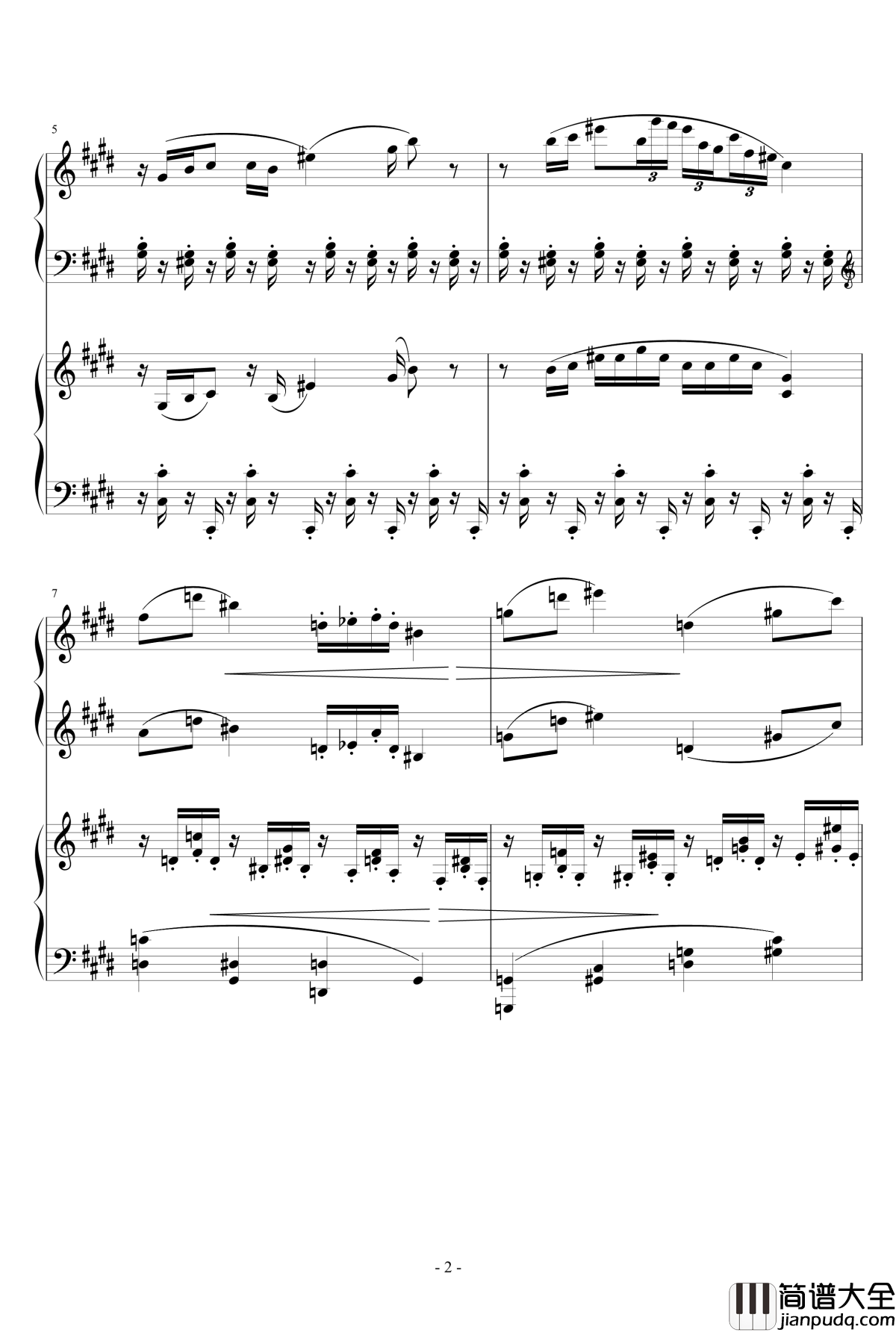 小温狂想曲2.9钢琴谱_一个球