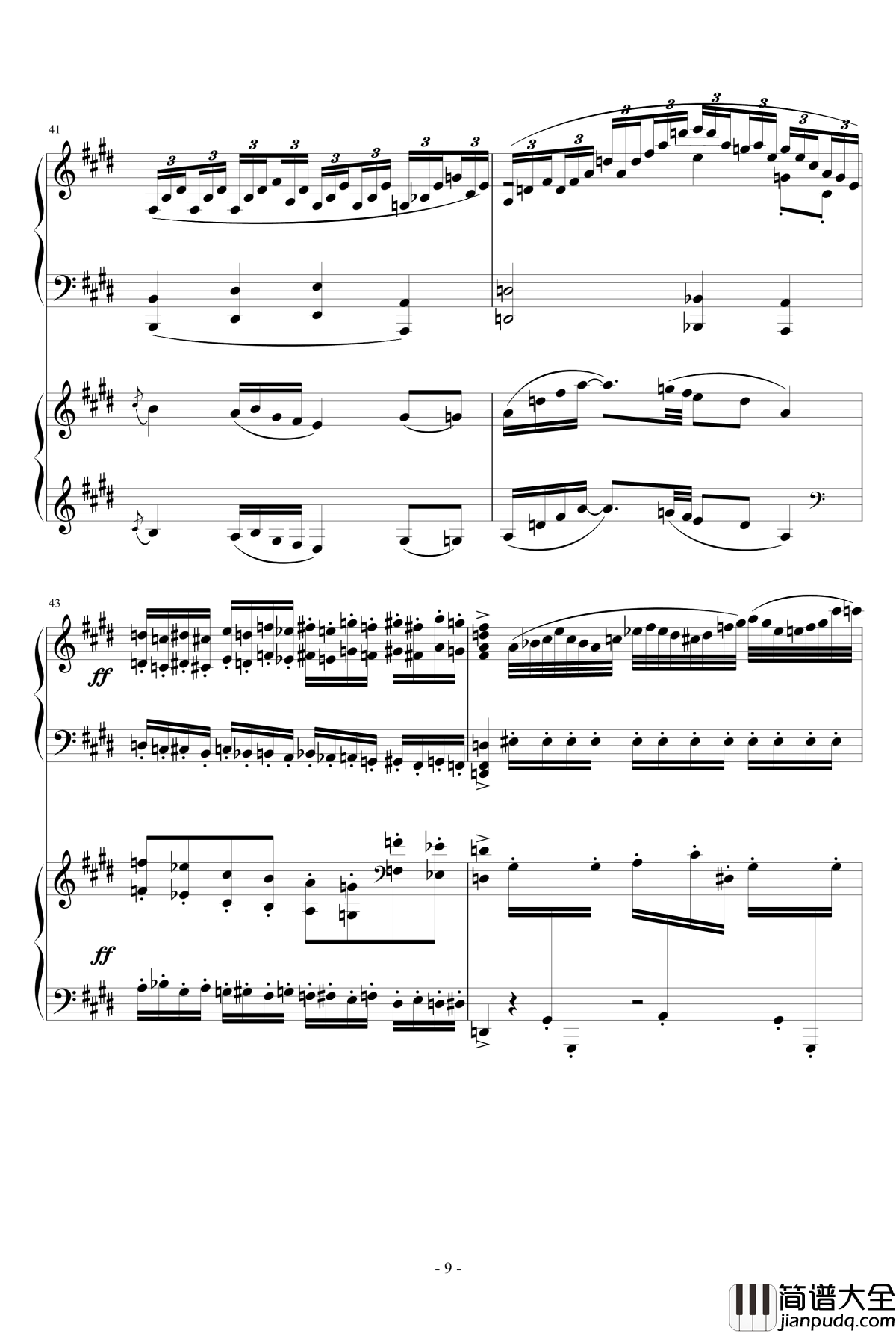 小温狂想曲2.9钢琴谱_一个球