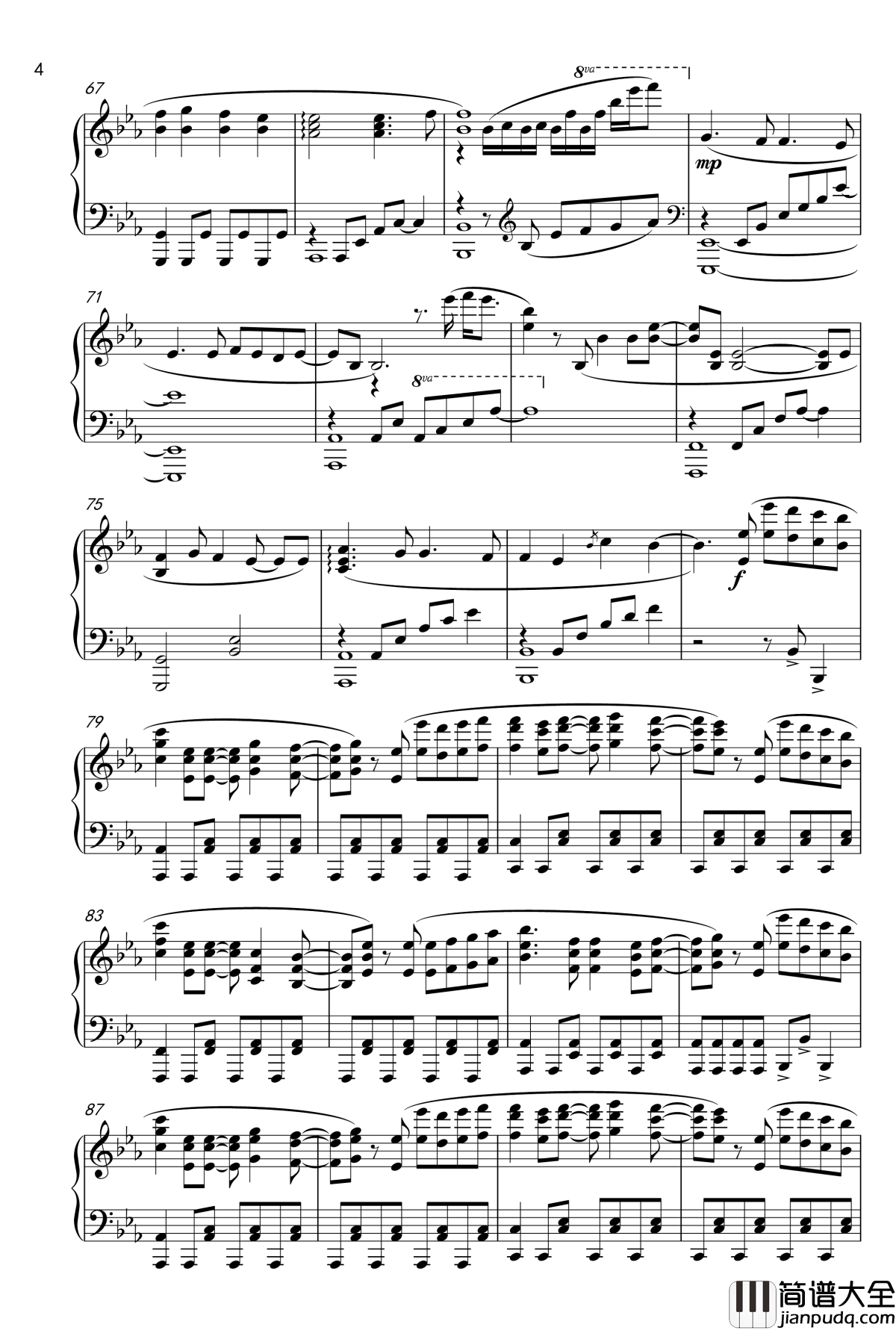 Tell_Your_World钢琴谱_触手猴_初音未来